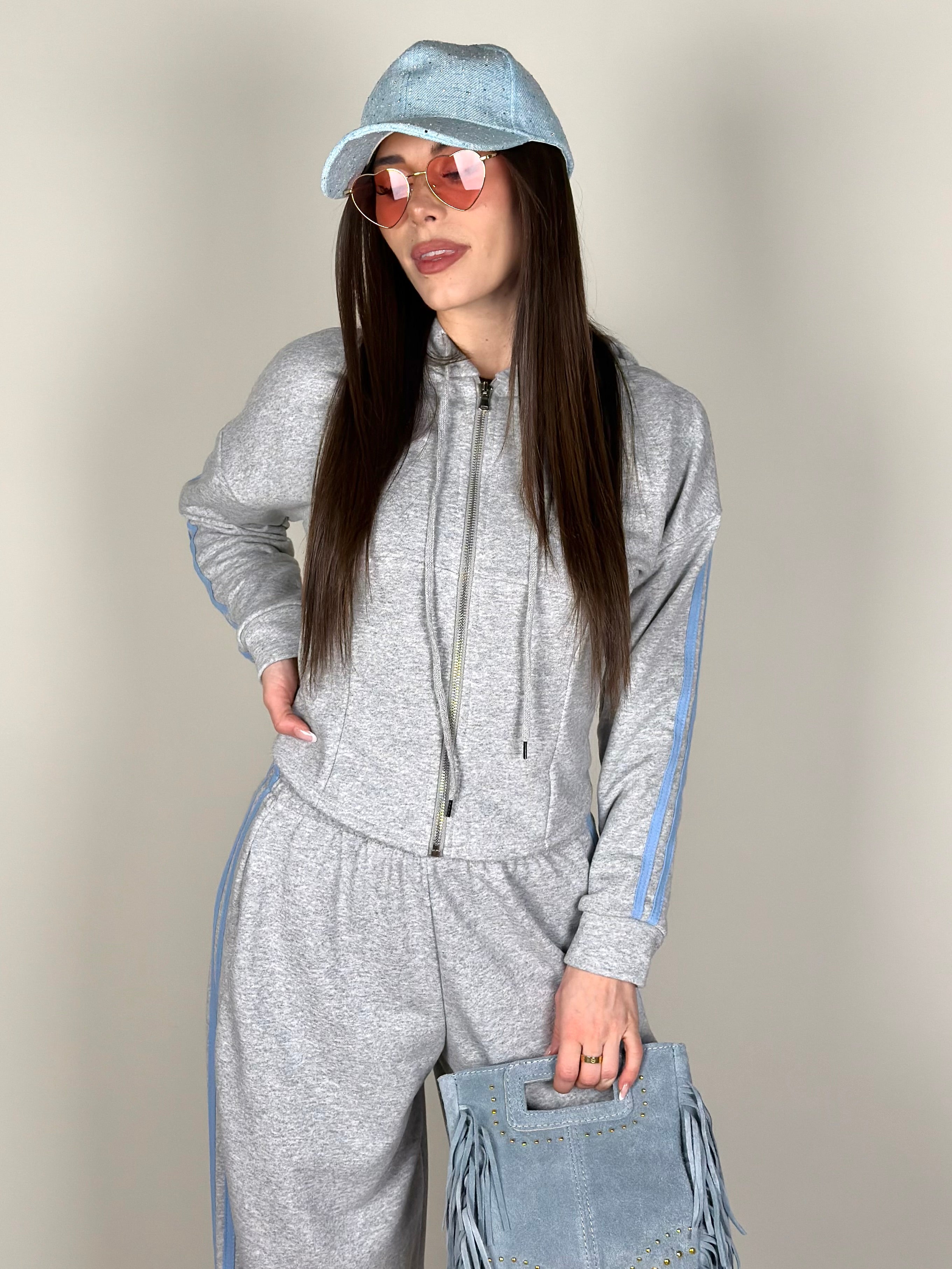 Felpa tuta sportiva Iconic grigia