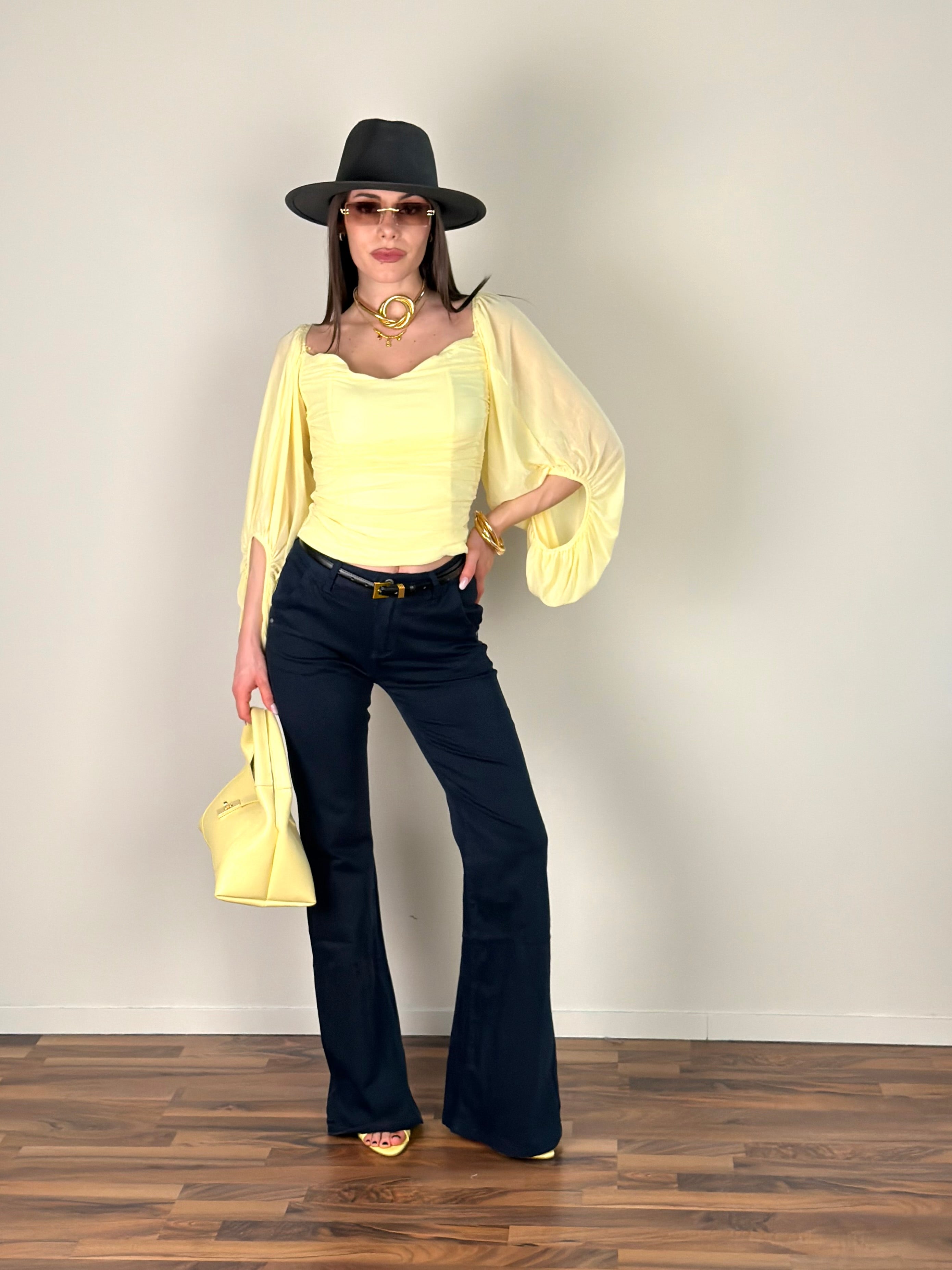 Jeans zampa Lunetta blu