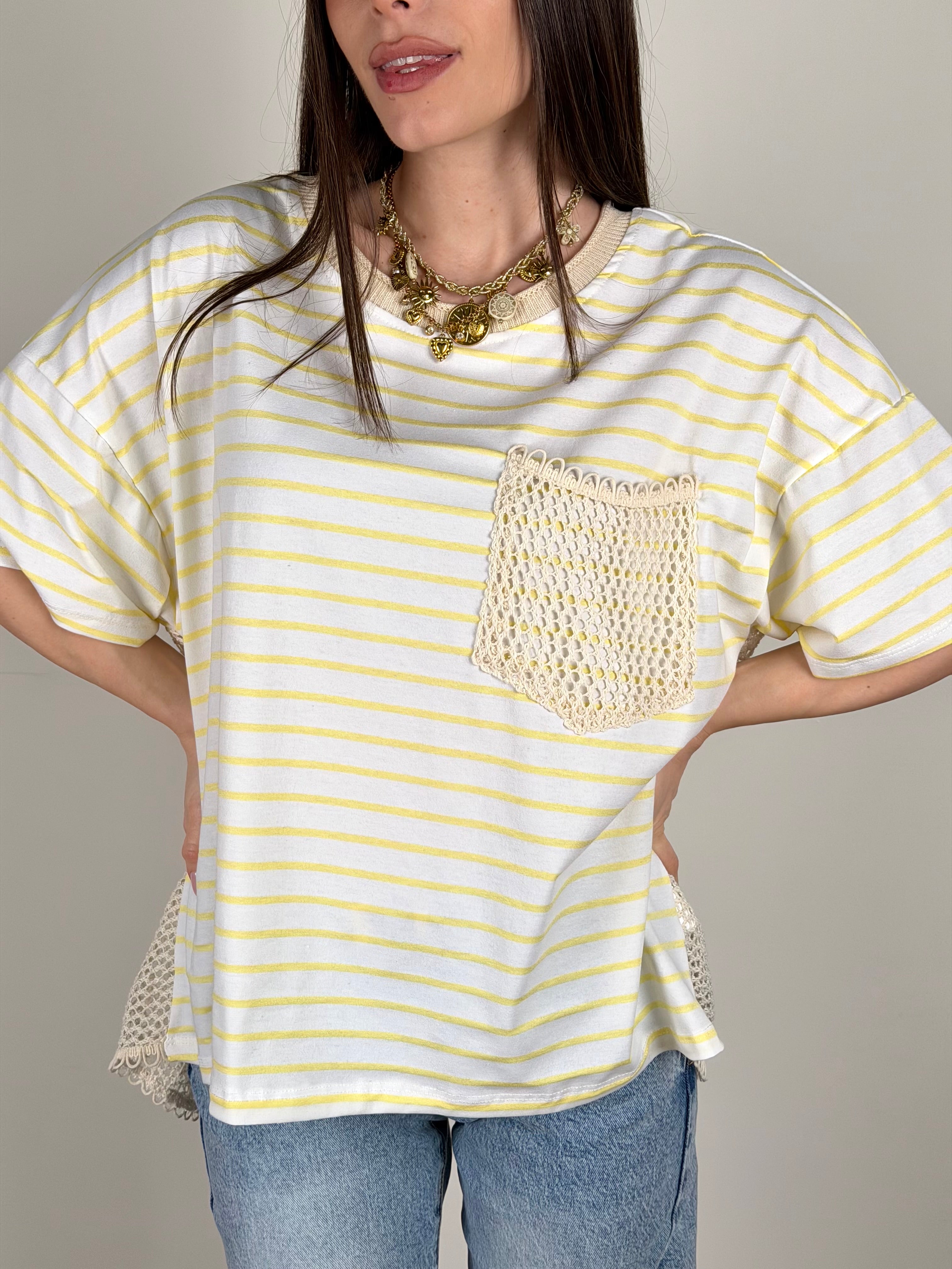 T-shirt rete gialla