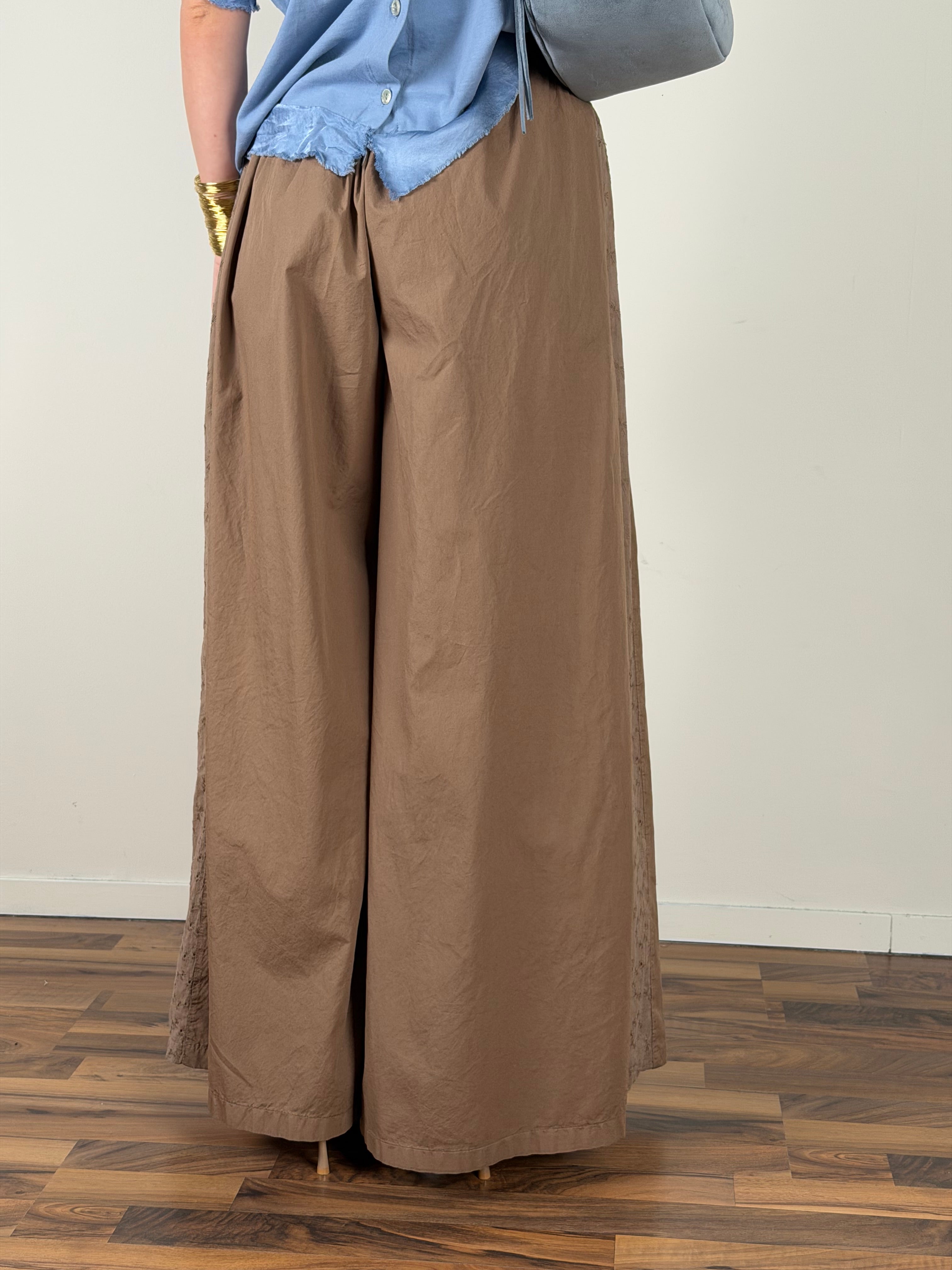 Pantalone colors pizzo sangallo tabacco