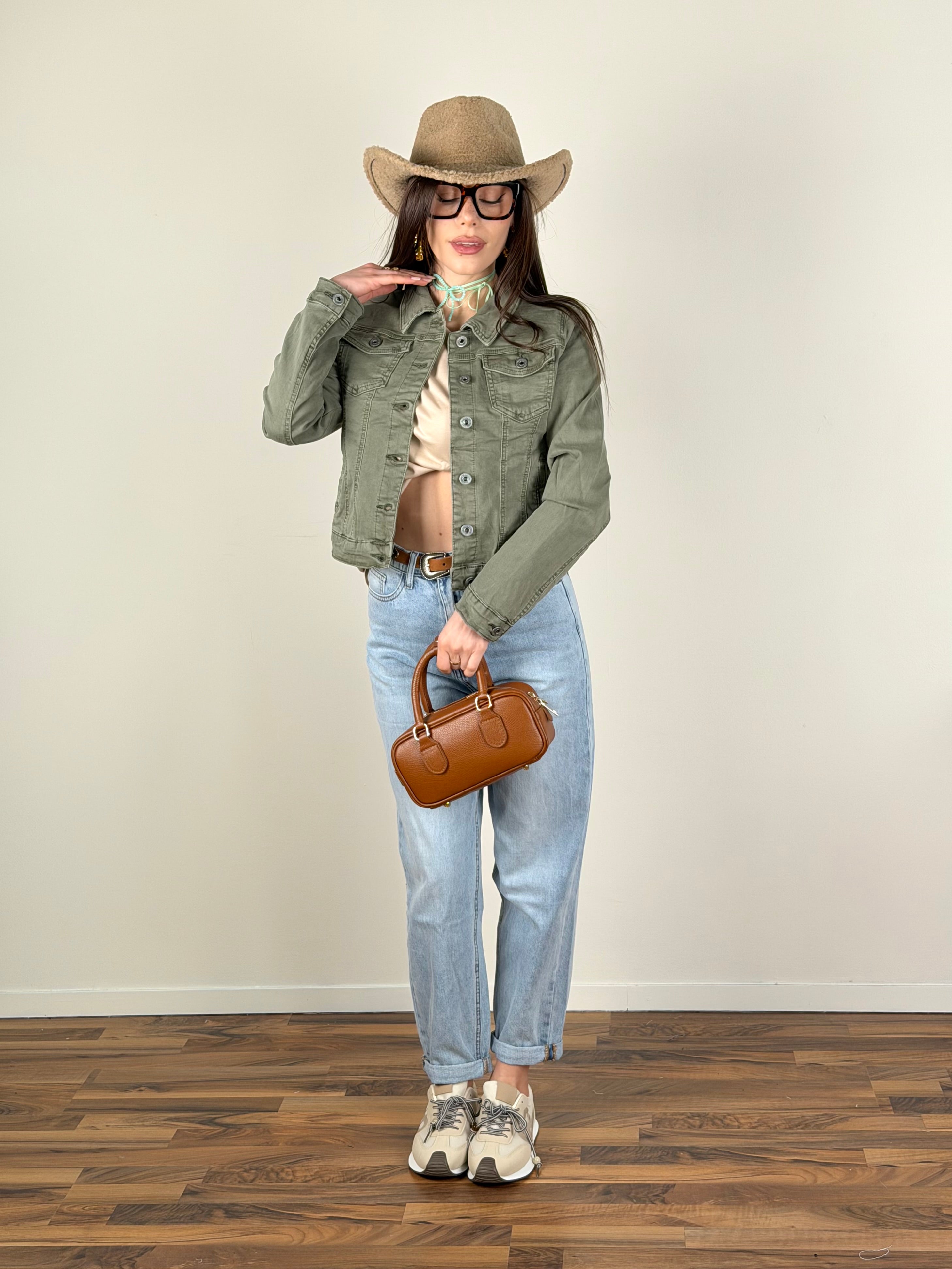 Giubbino jeans Spring verde