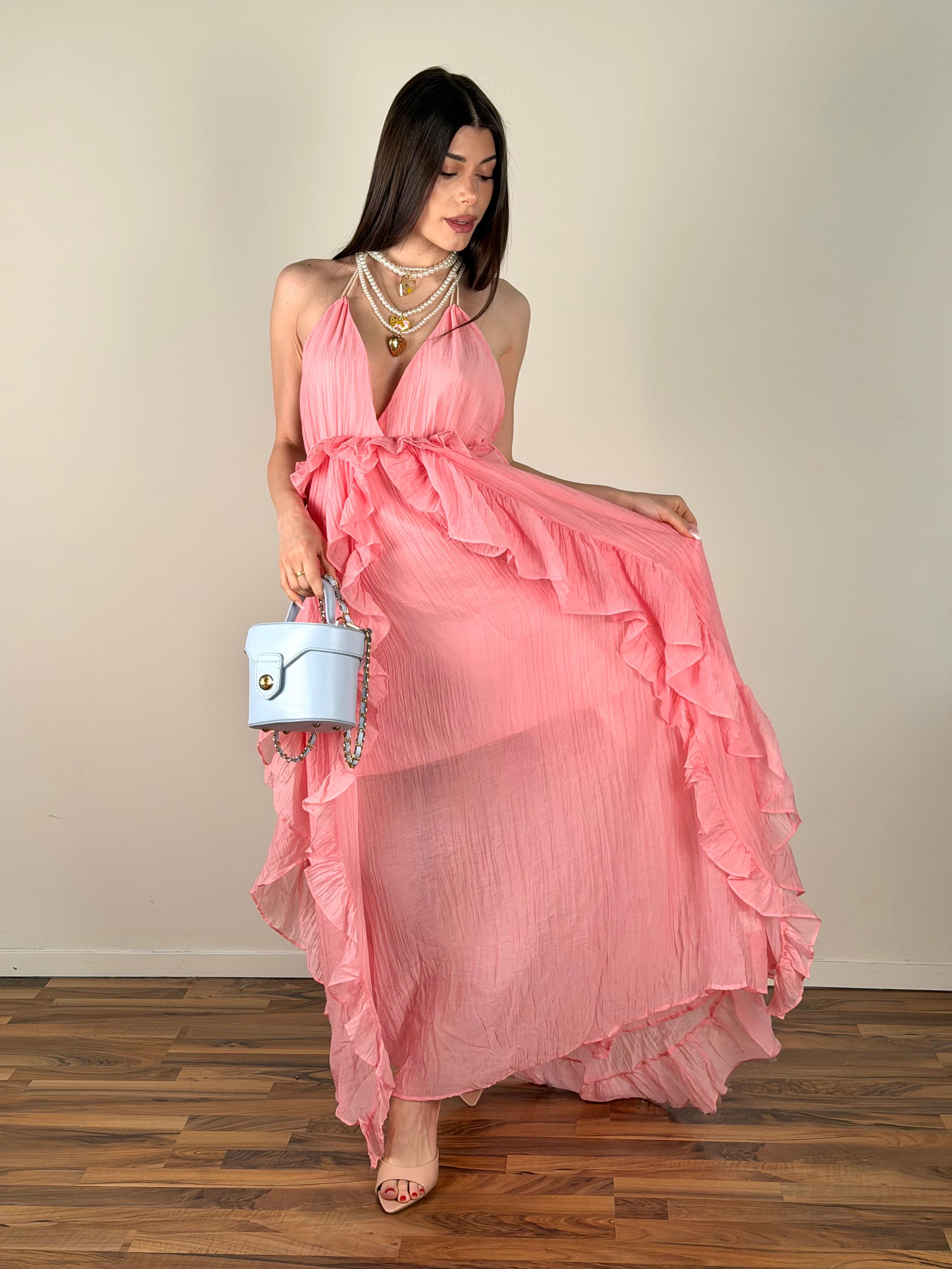 Abito premium Rouches rosa