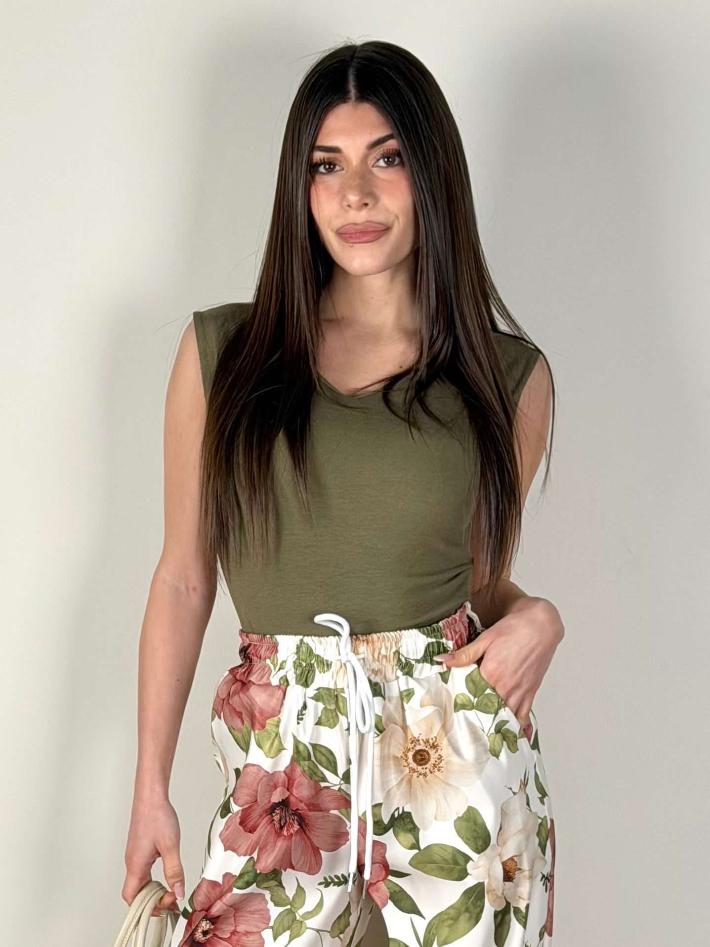 Maglia mezza manica verde militare