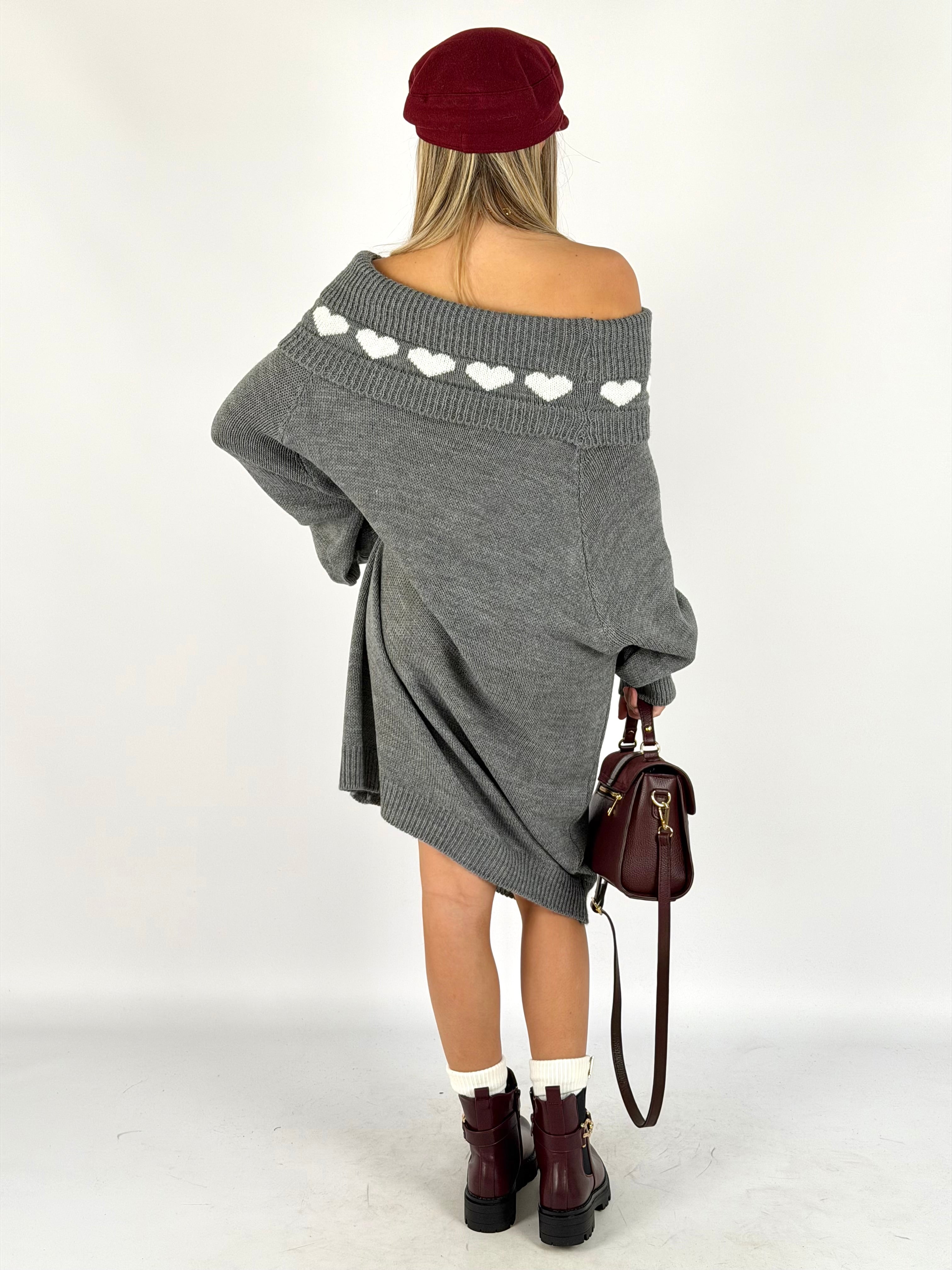 Abito cuori grigio