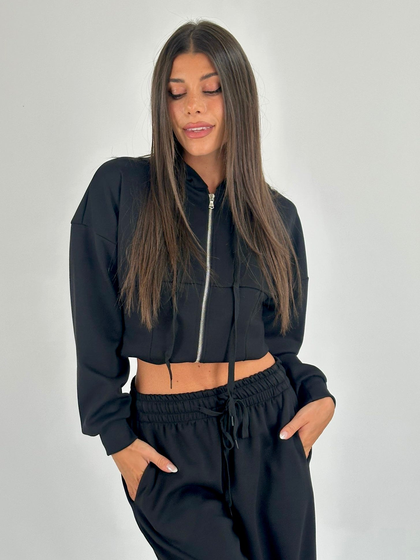 Felpa tuta sportiva Gemma nera