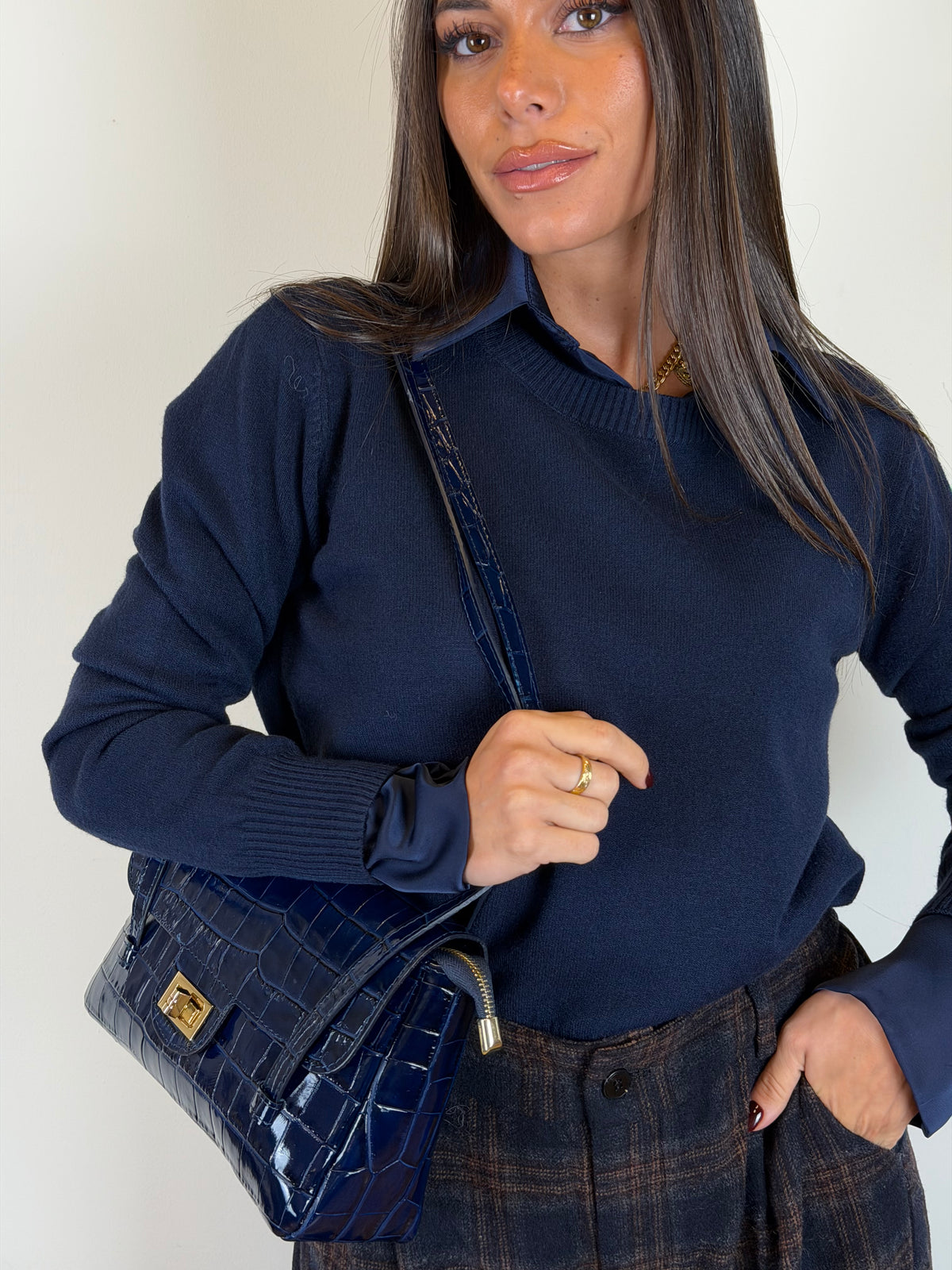 Maglia Tartan blu