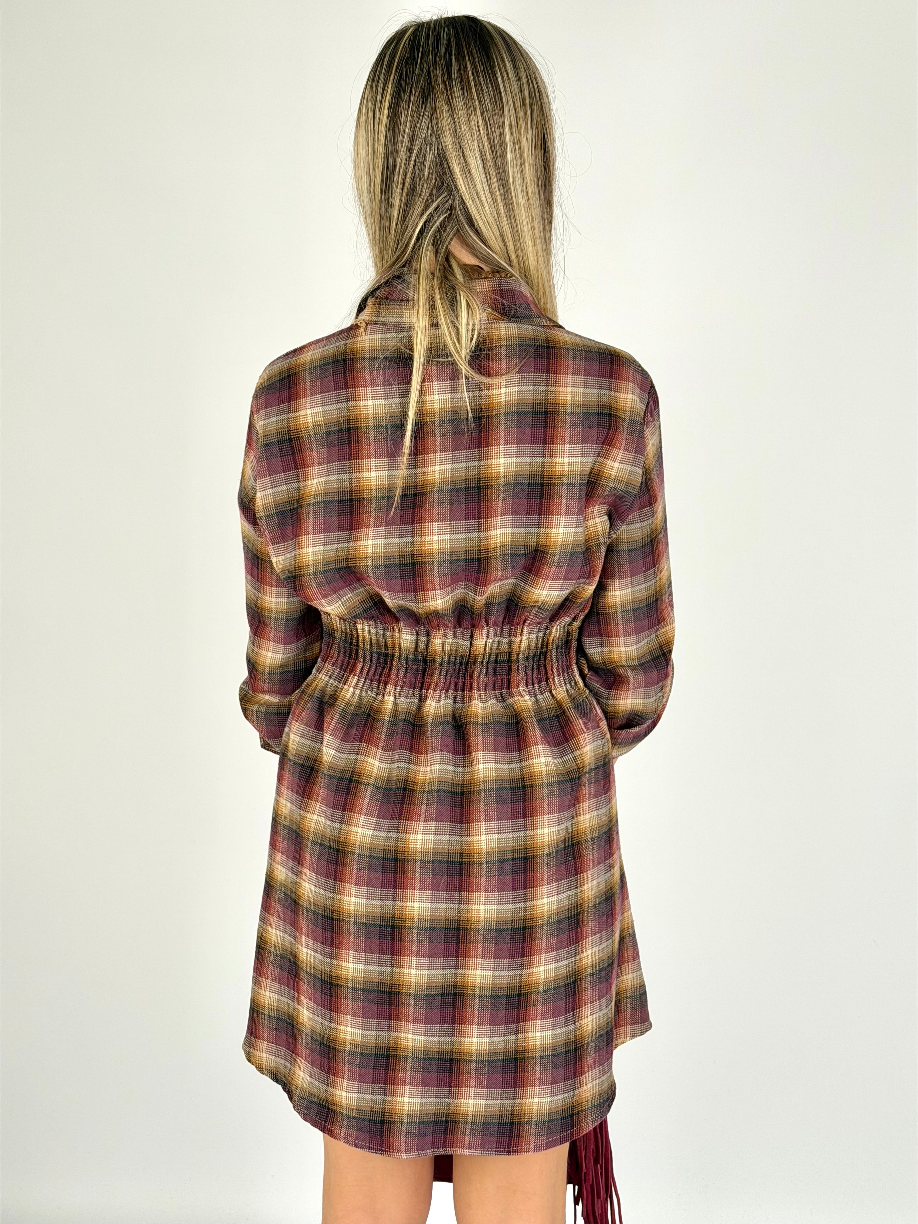 Abito Sissy check bordeaux