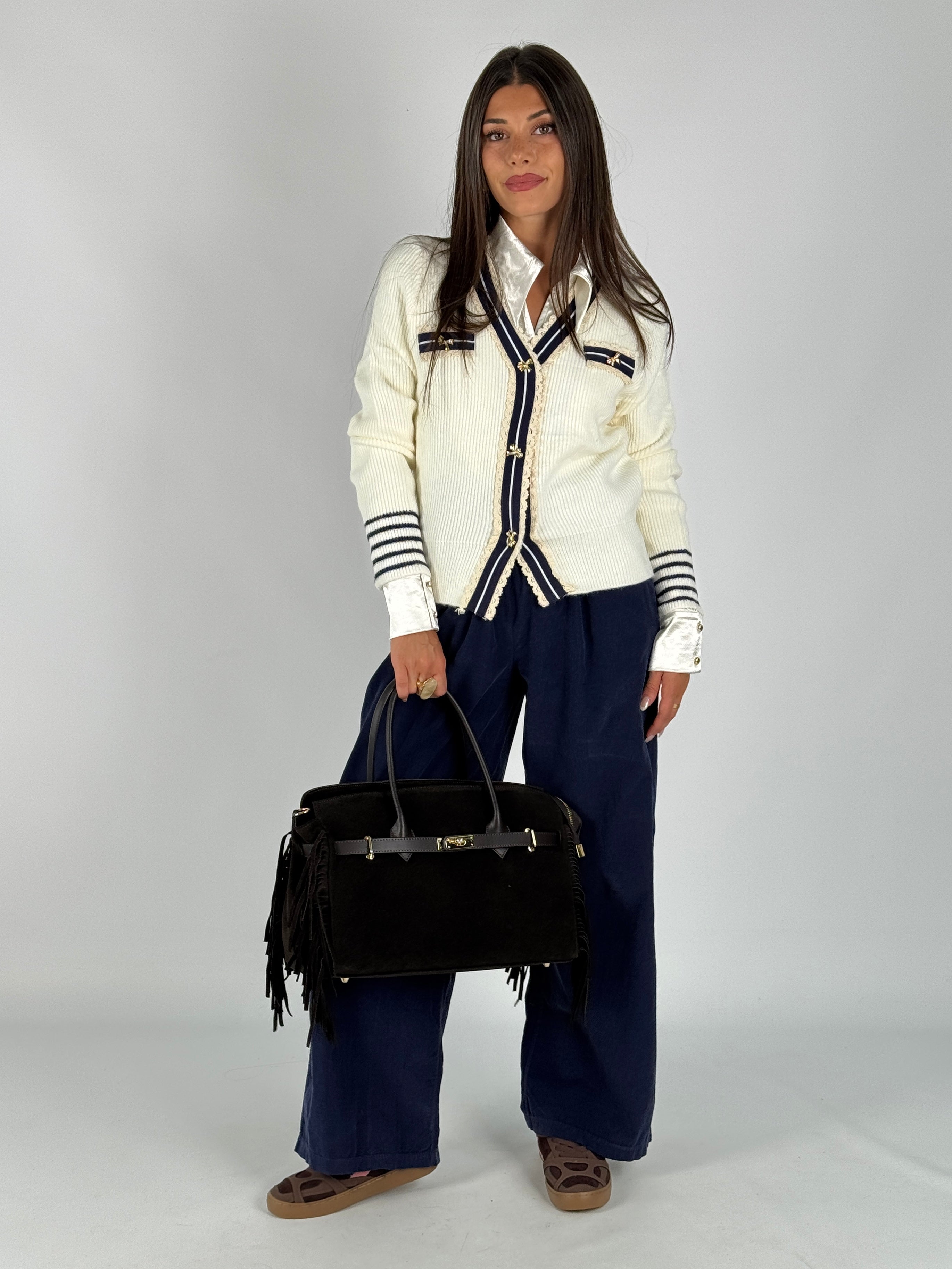 Pantalone velluto blu