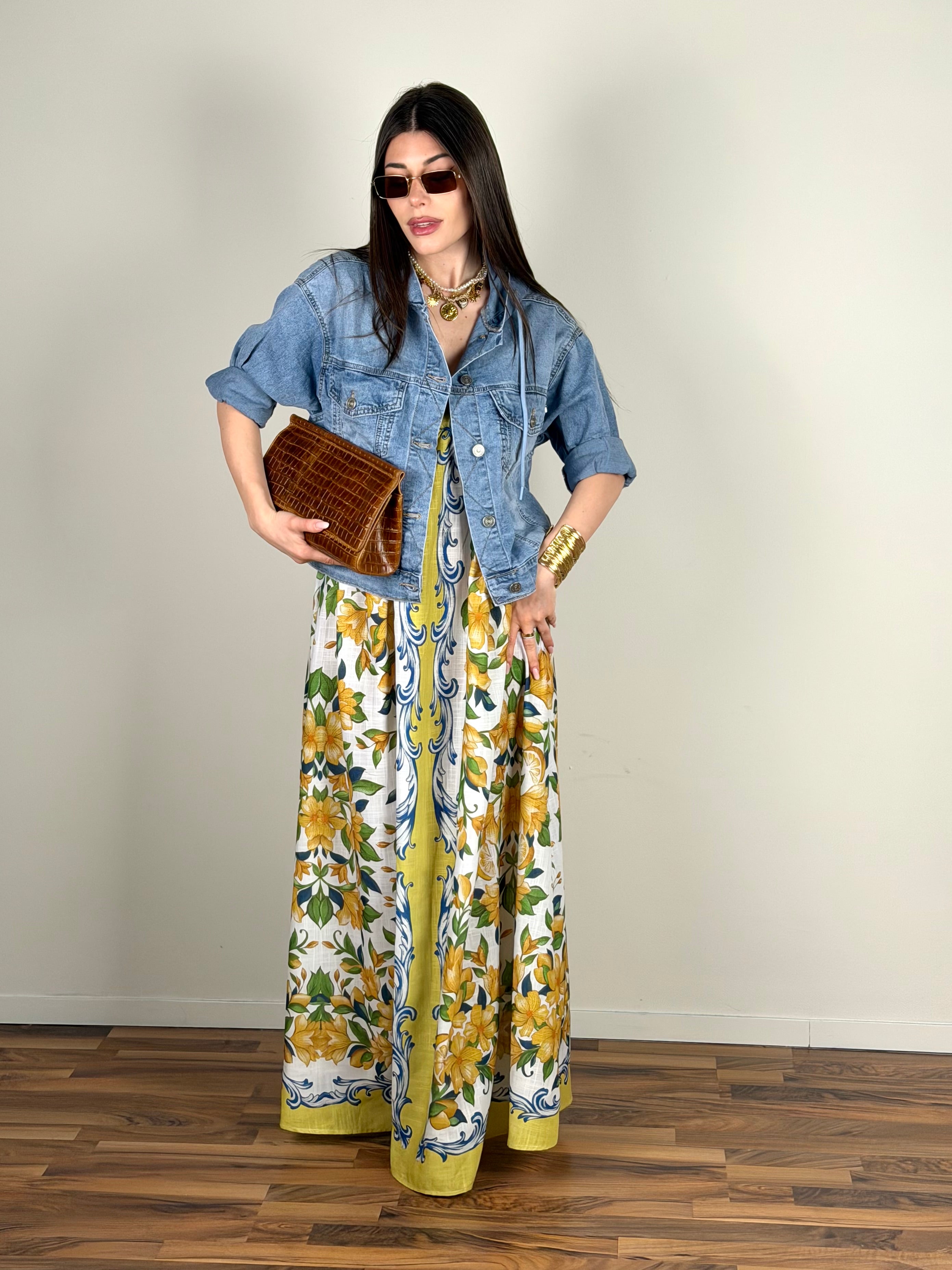 Giubbino jeans cappuccio