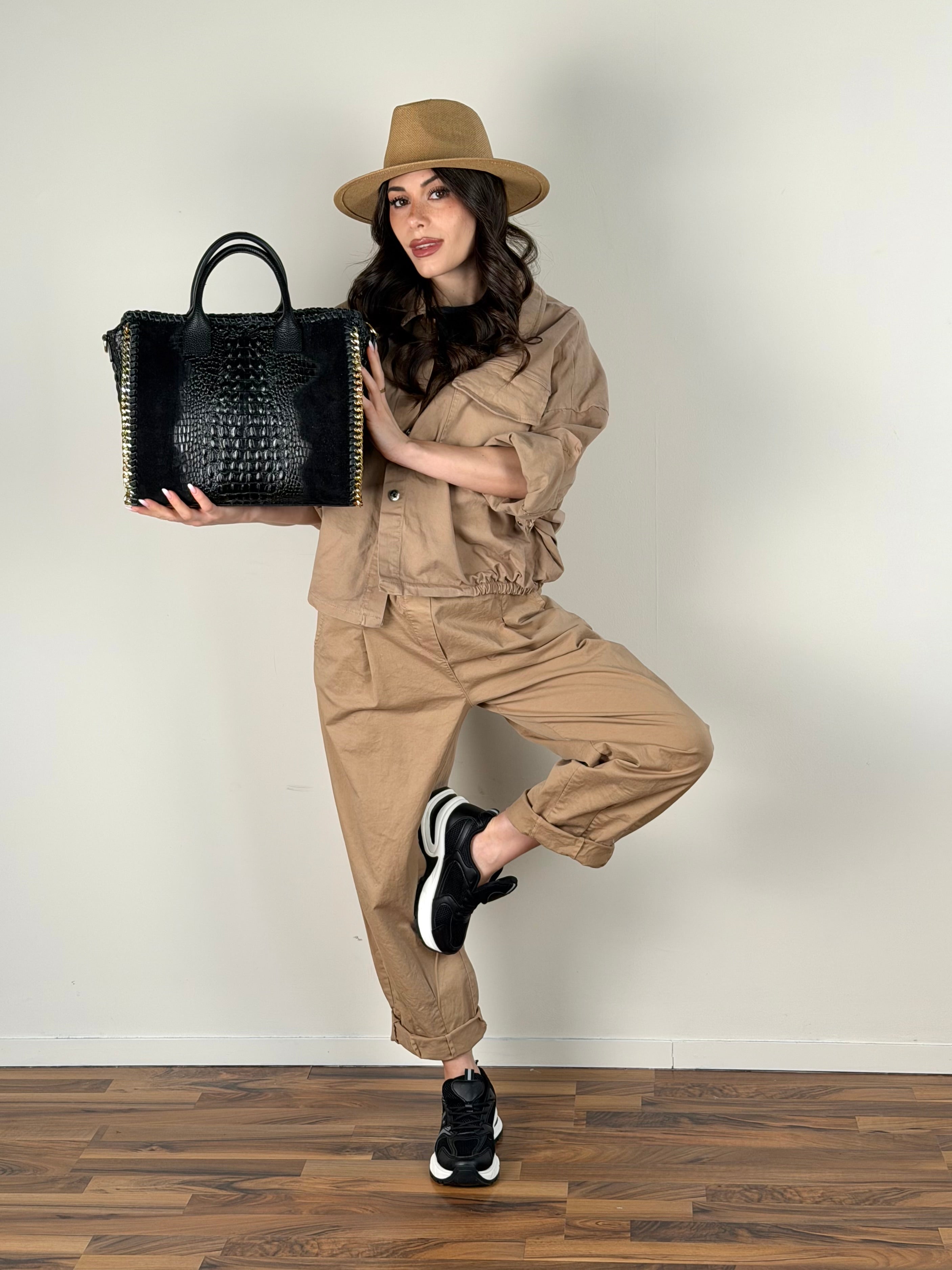 Giubbino jeans Carmen tabacco