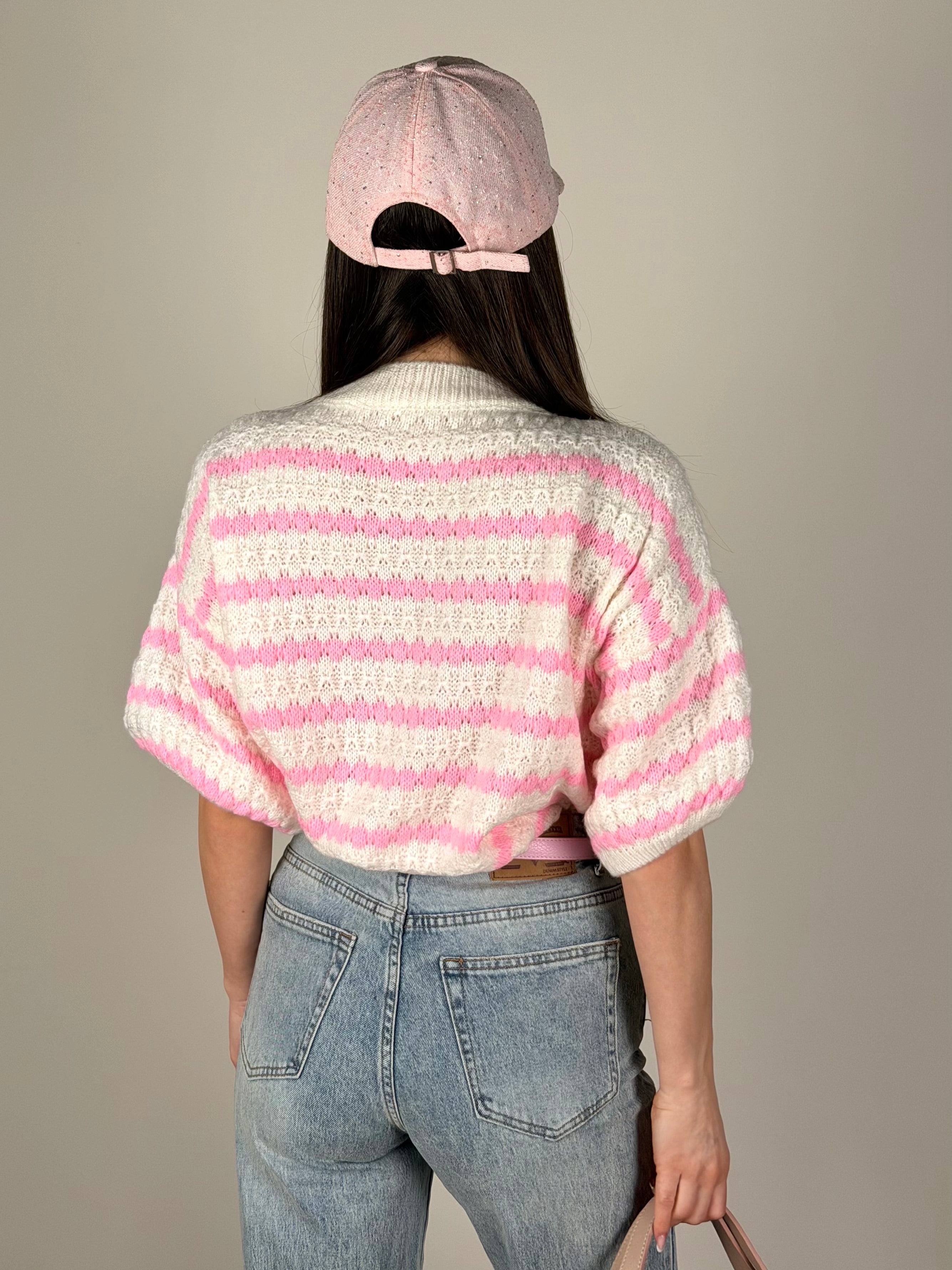 Maglia zig zag rosa