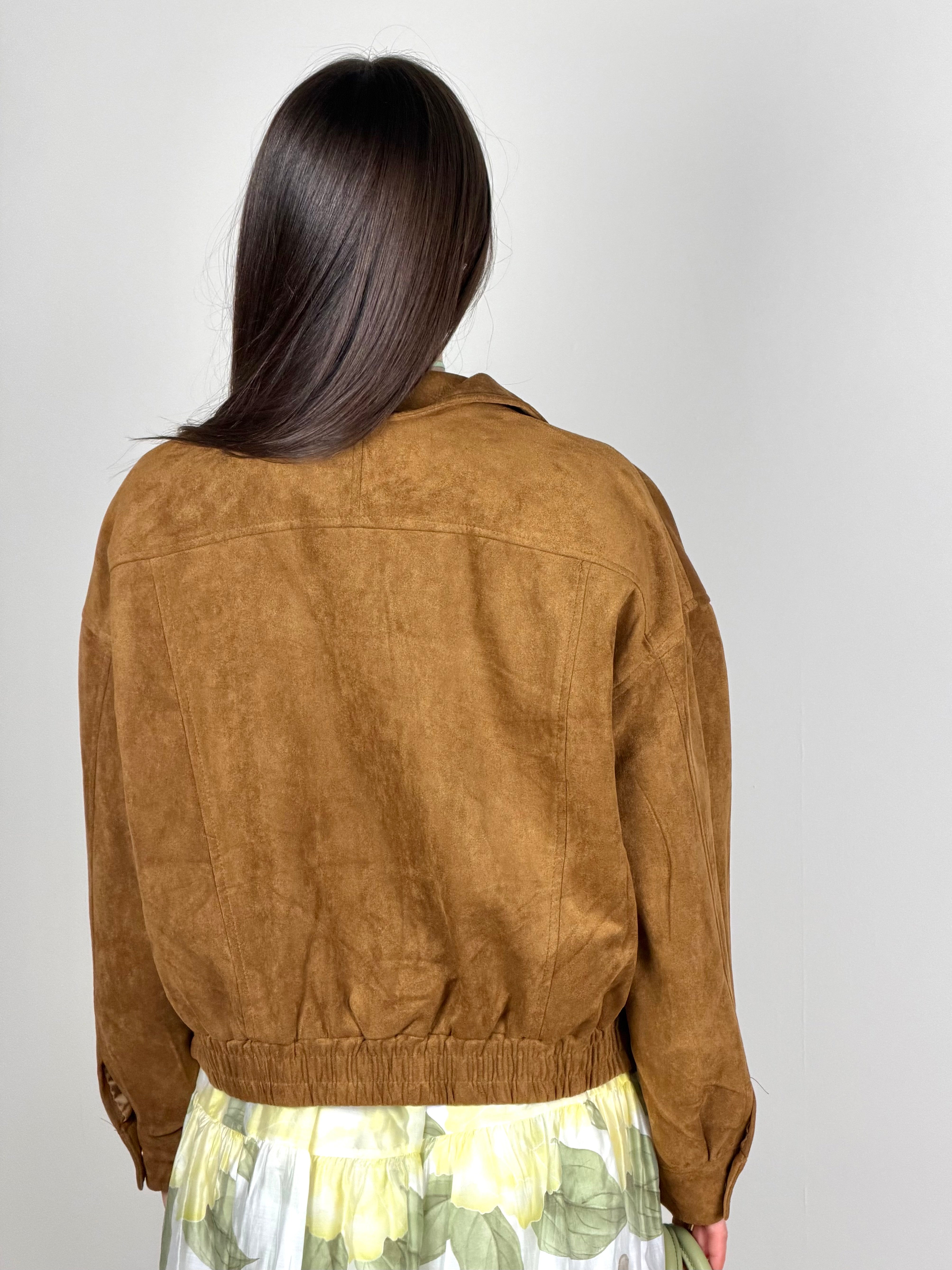 Bomber scamosciato coffee