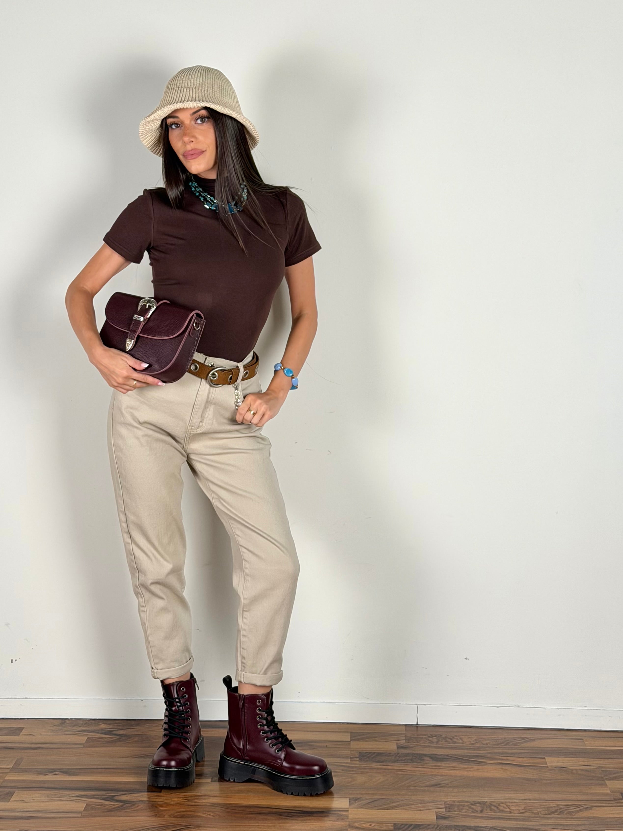 Jeans catena perla beige