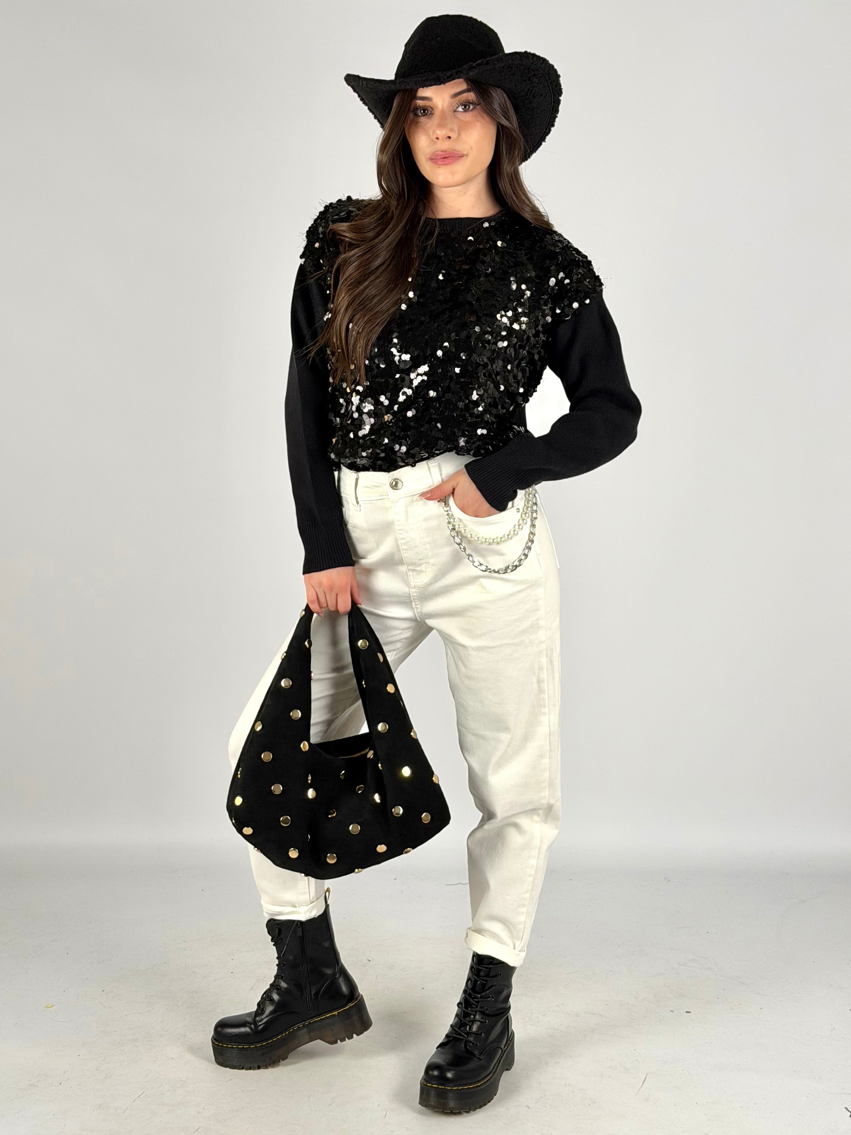 Jeans catena perla bianco