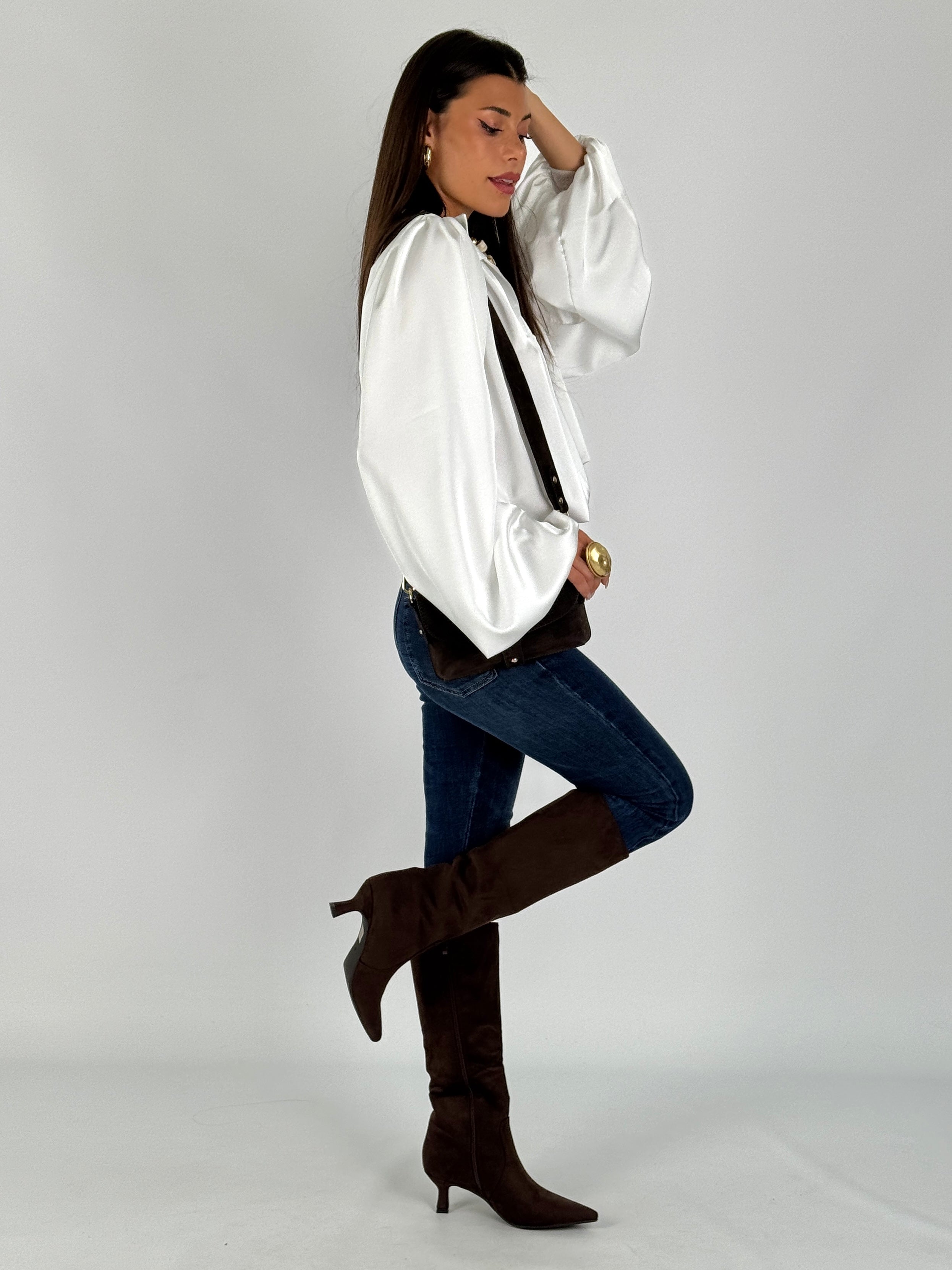 Camicia a sbuffo bianca