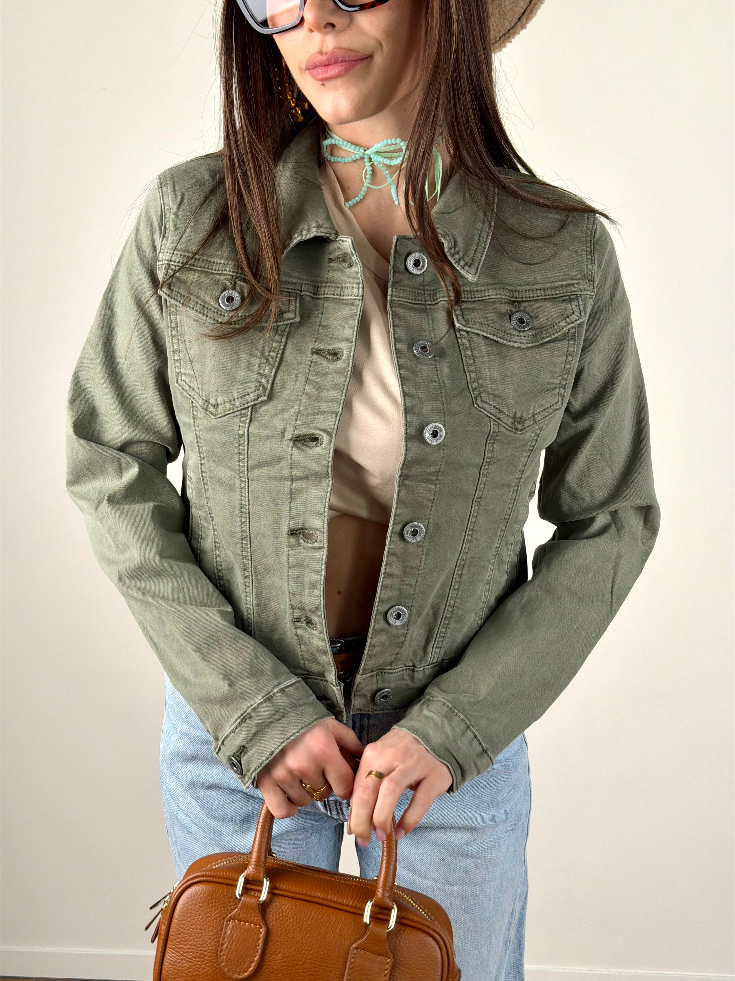 Giubbino jeans Spring verde