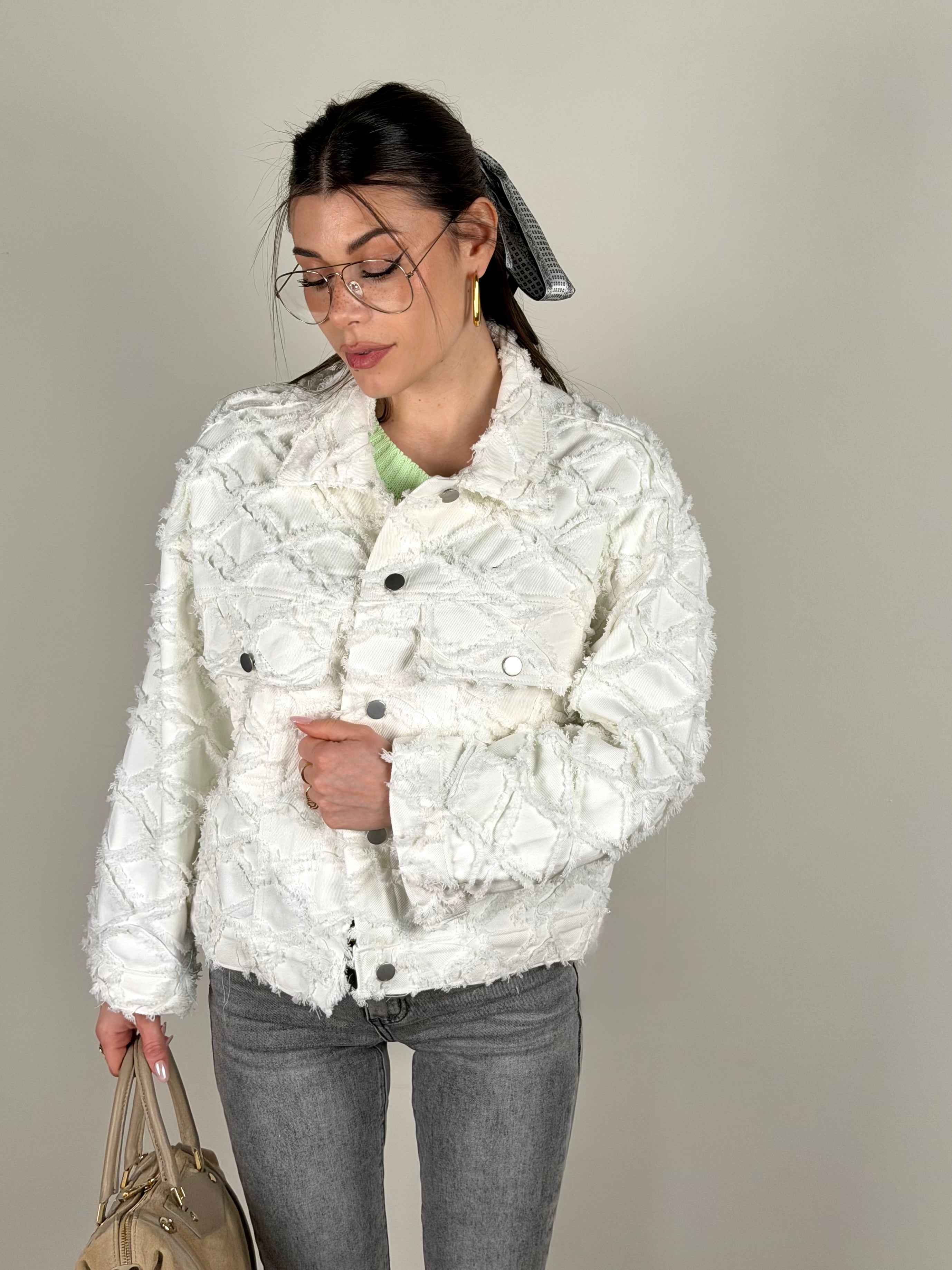 Giubbino rombi bianco