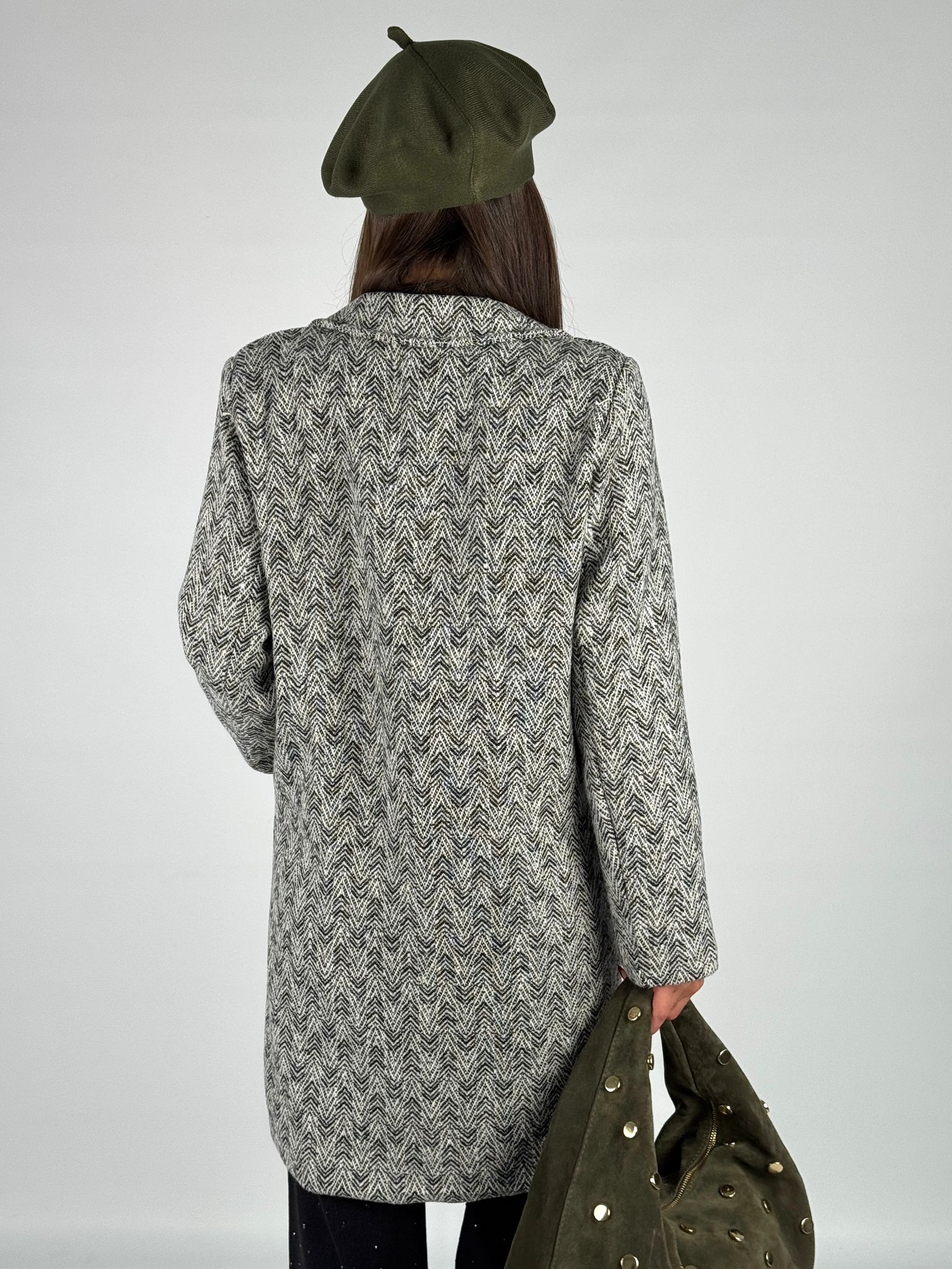 Cappotto a spiga nero