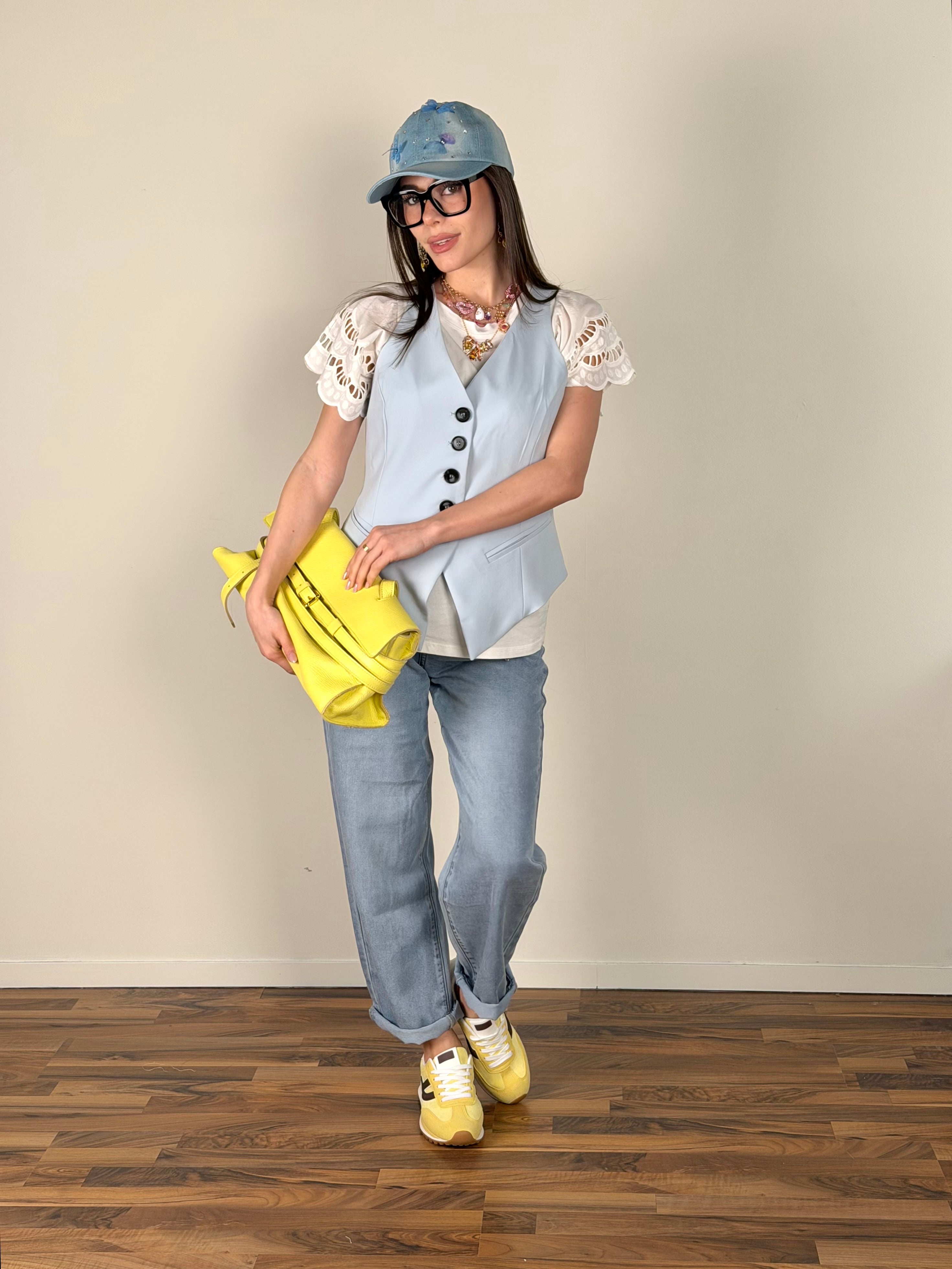 Gilet Andrea celeste