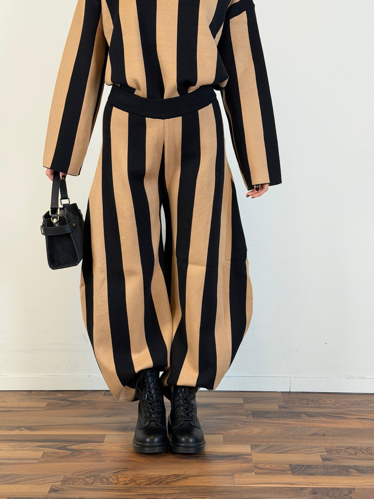 Pantalone tuta Zebra Camel/nero