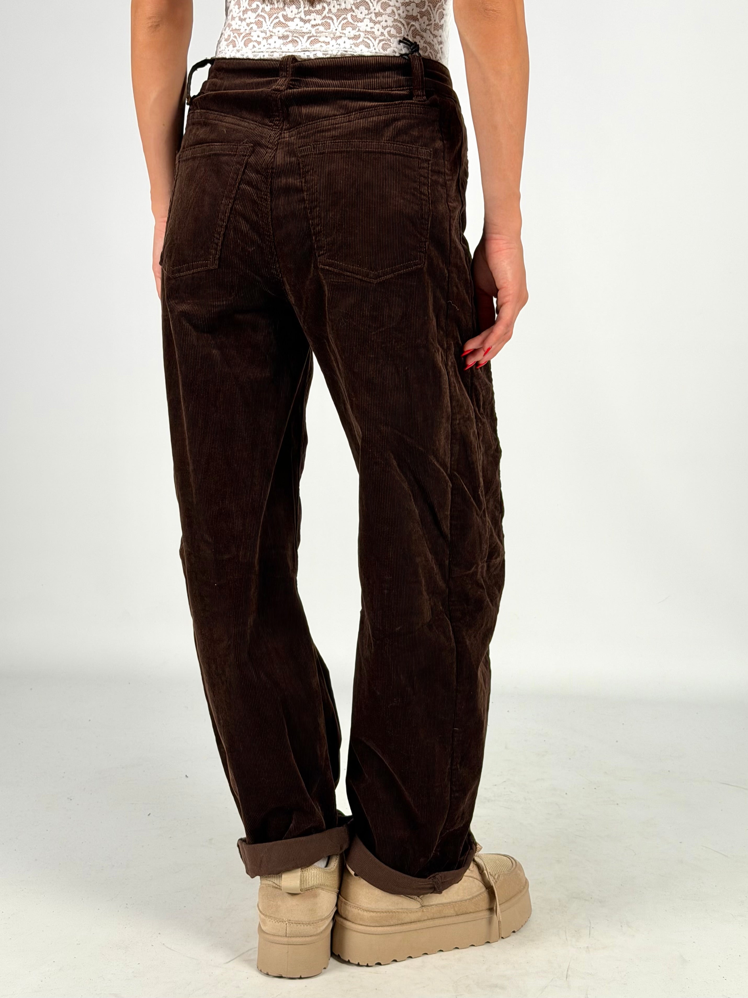 Pantalone velluto balloon moro