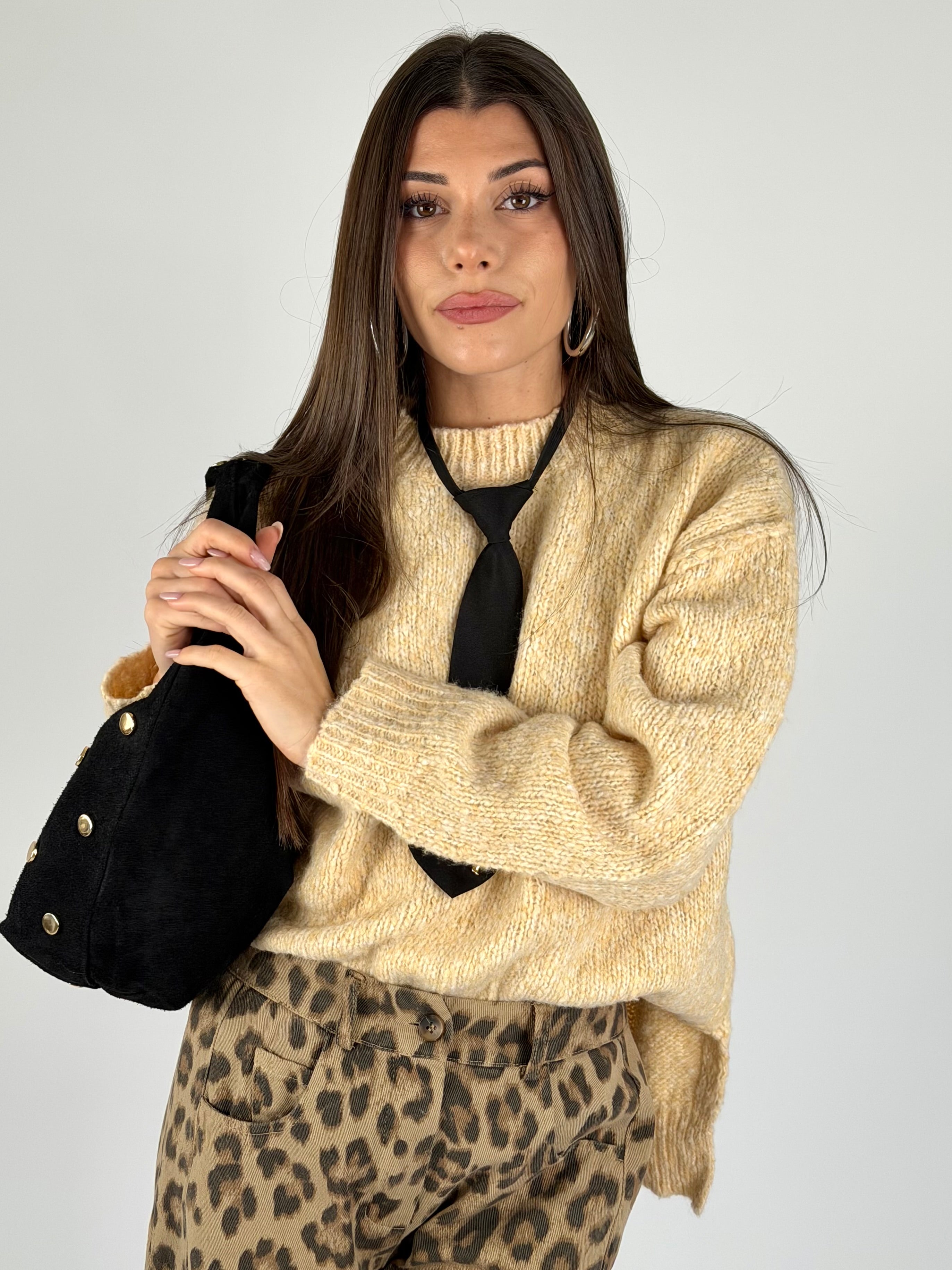 Maglia mélange beige