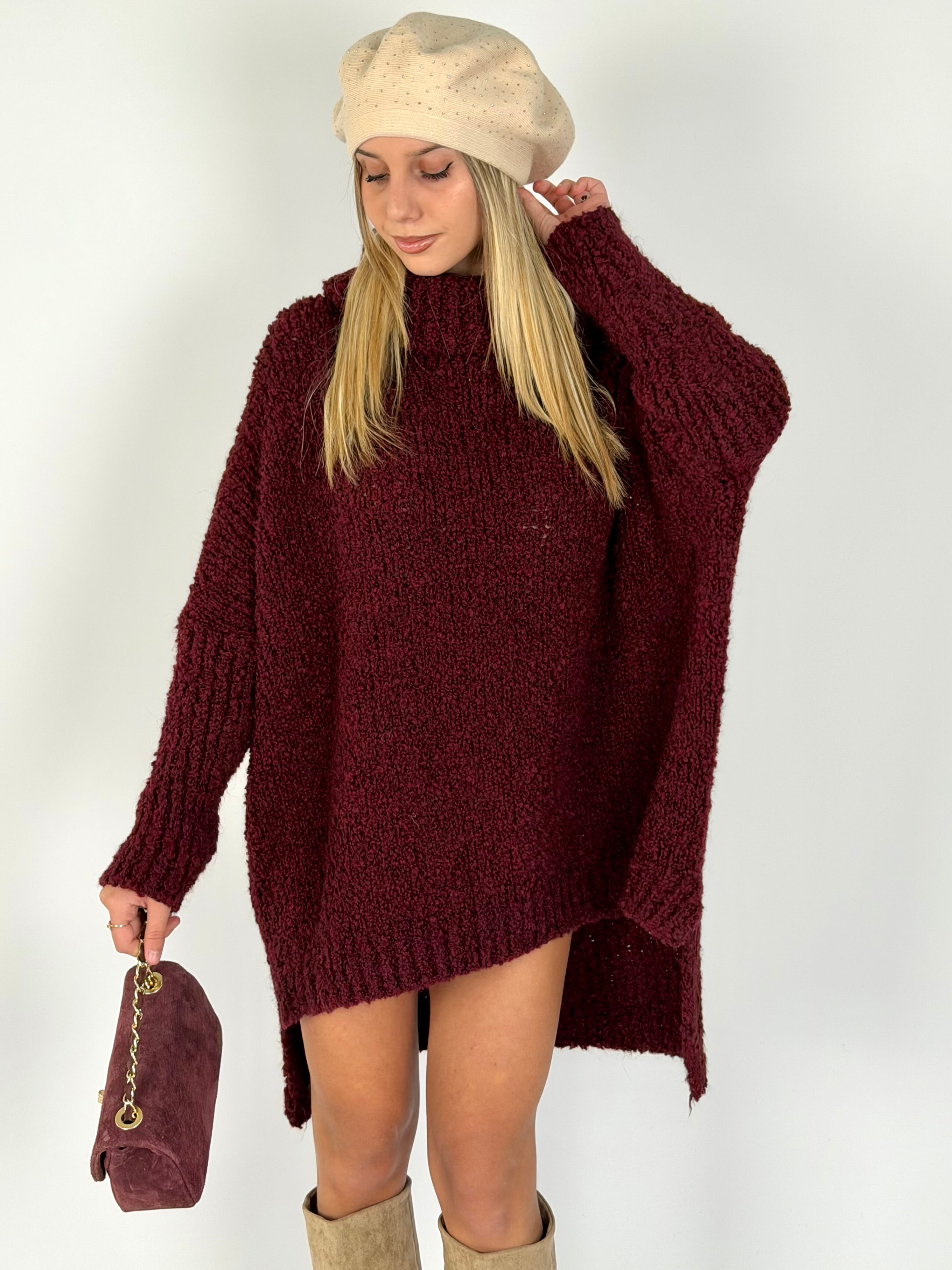 Abito maglia Marzia bordeaux