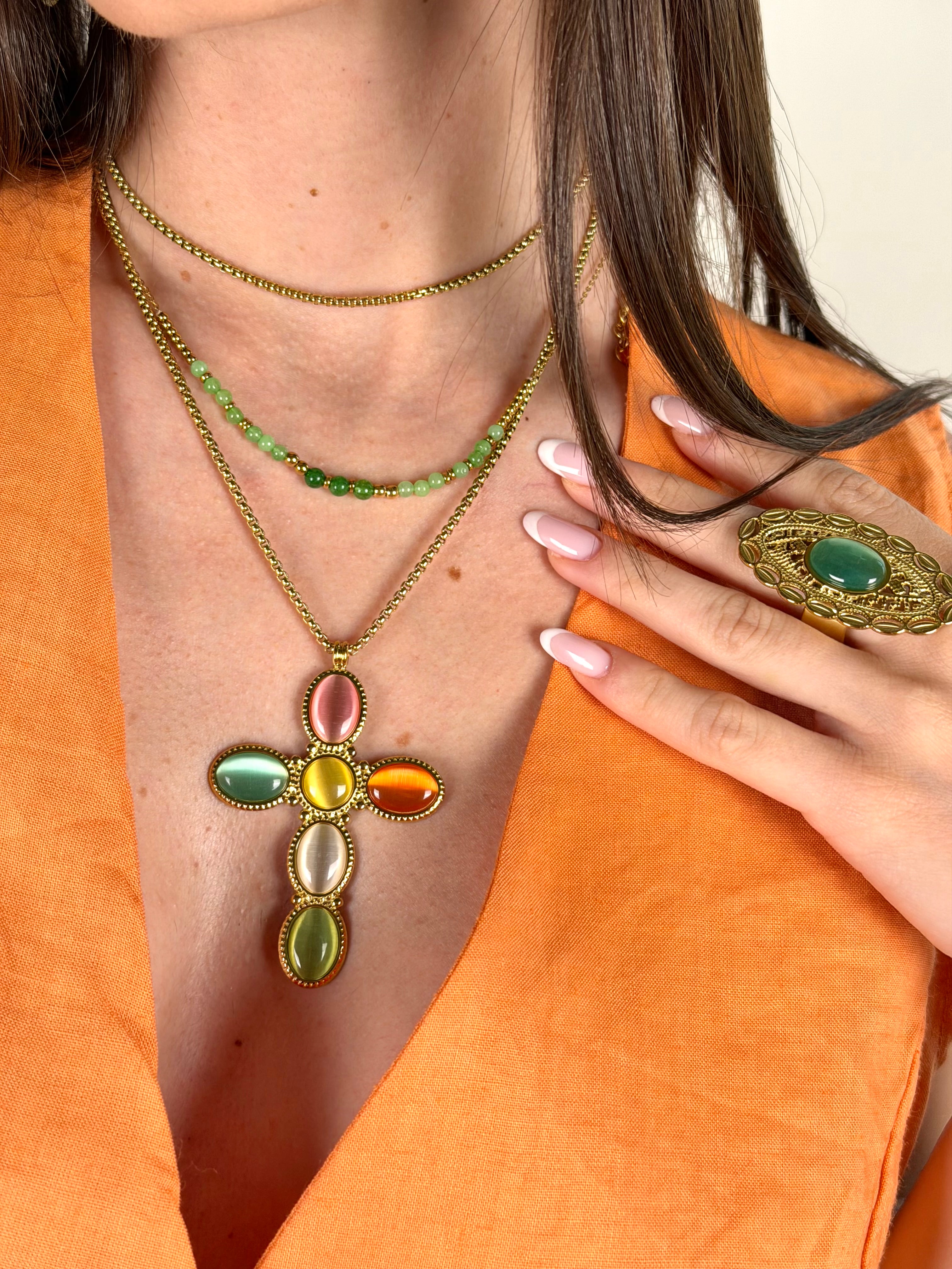 Collana croce - collezione multicolor