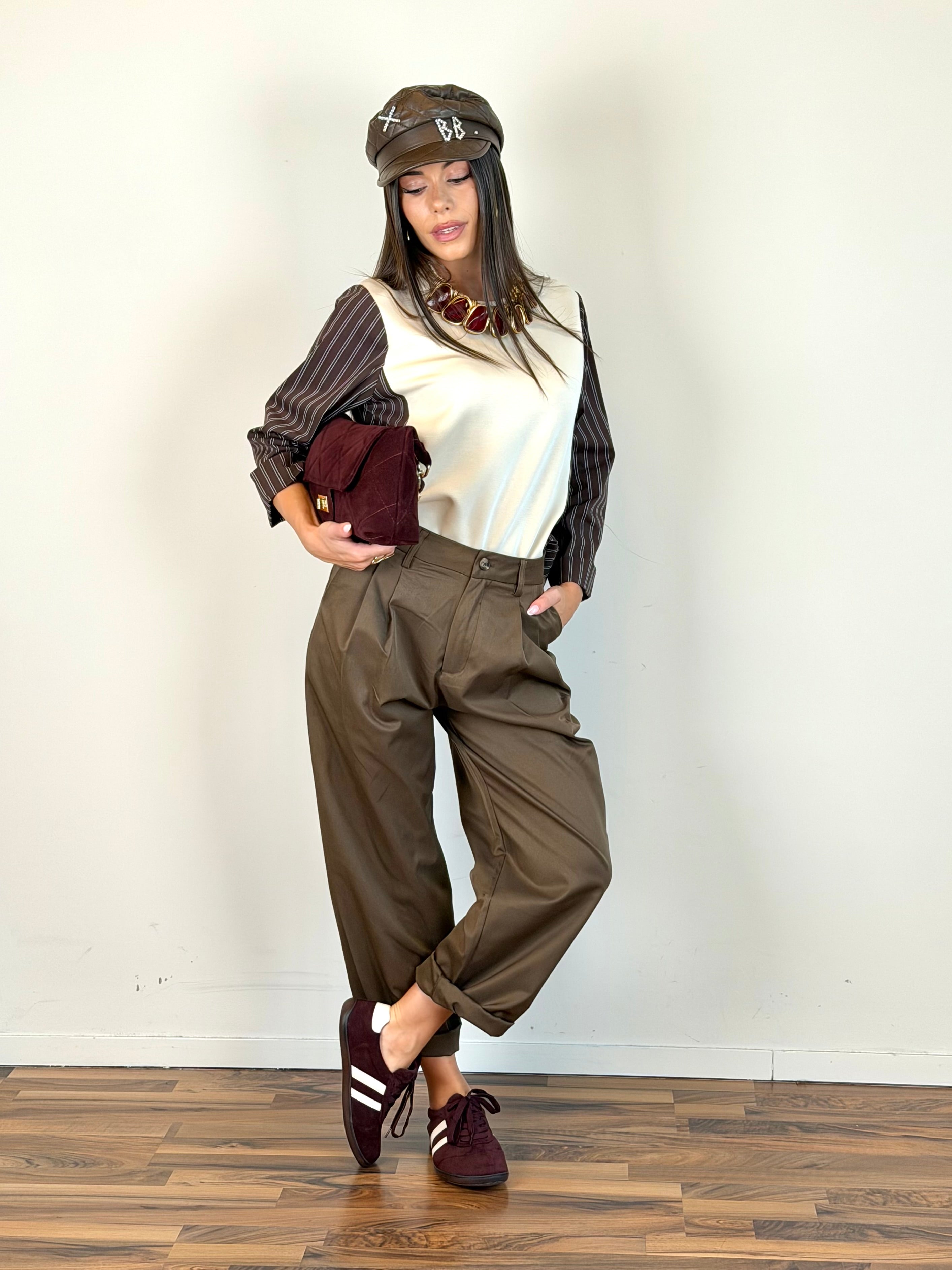 Pantalone glamour moro