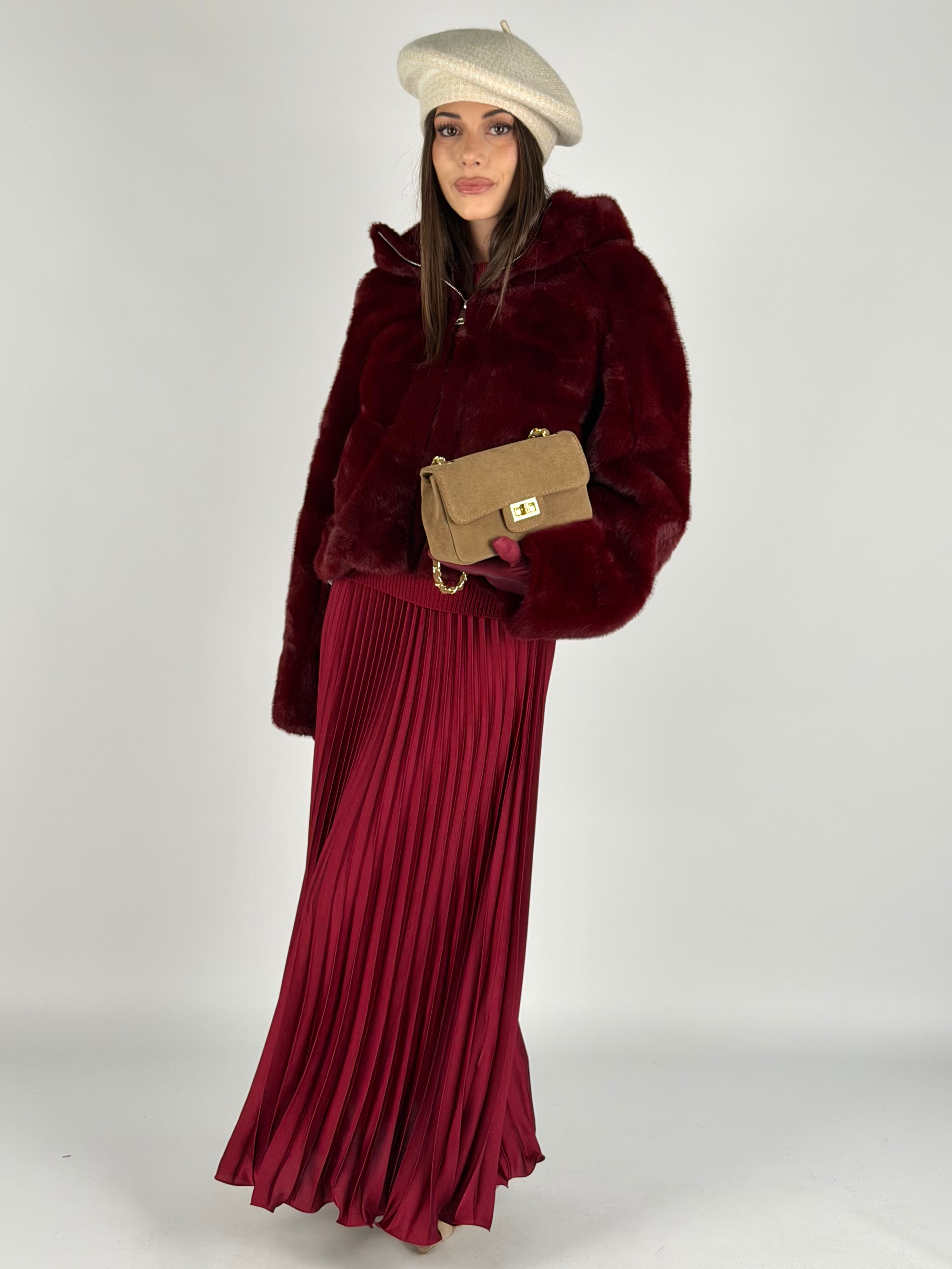 Pelliccia Marisol bordeaux