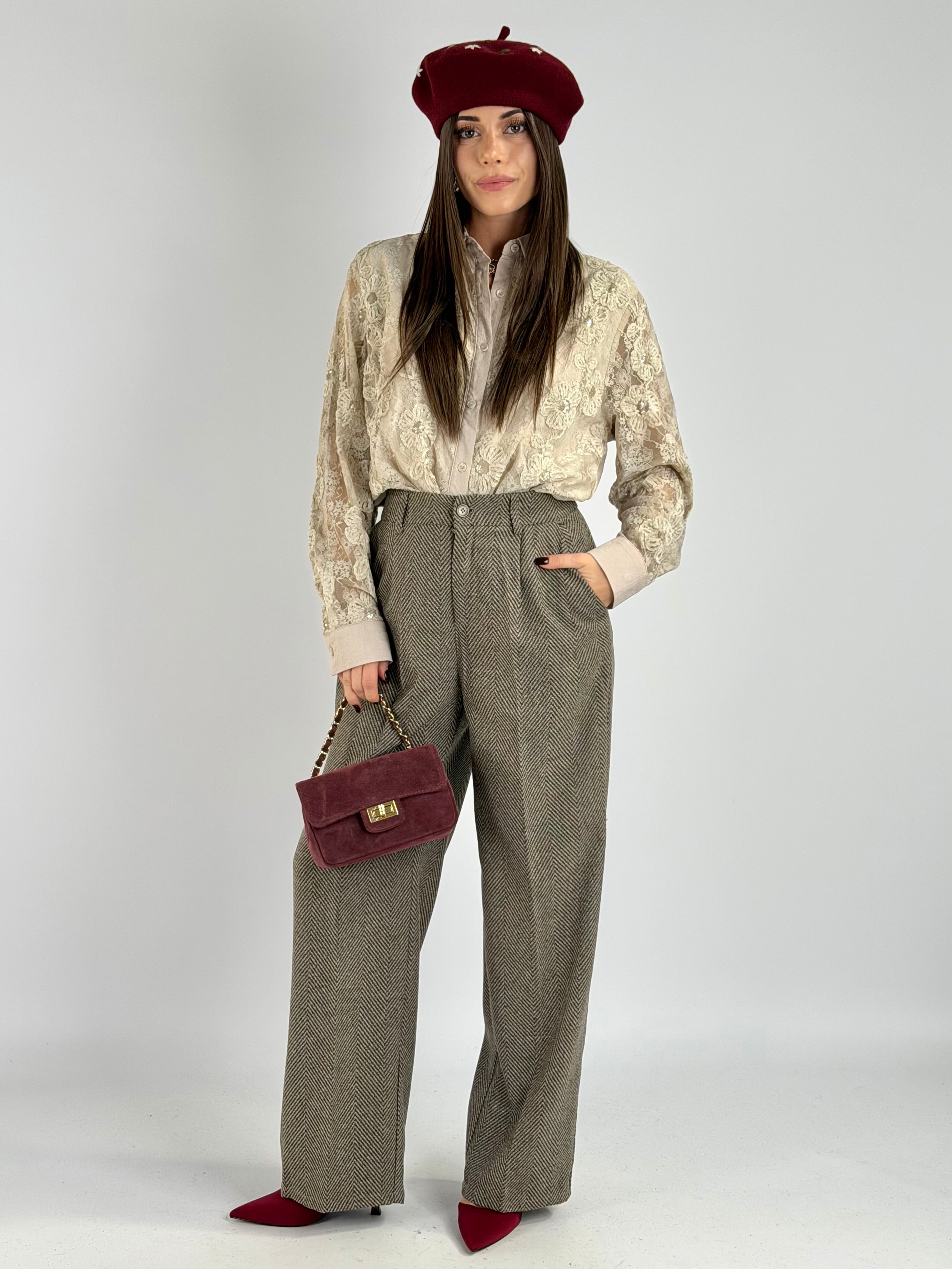 Camicia pizzo Marta beige