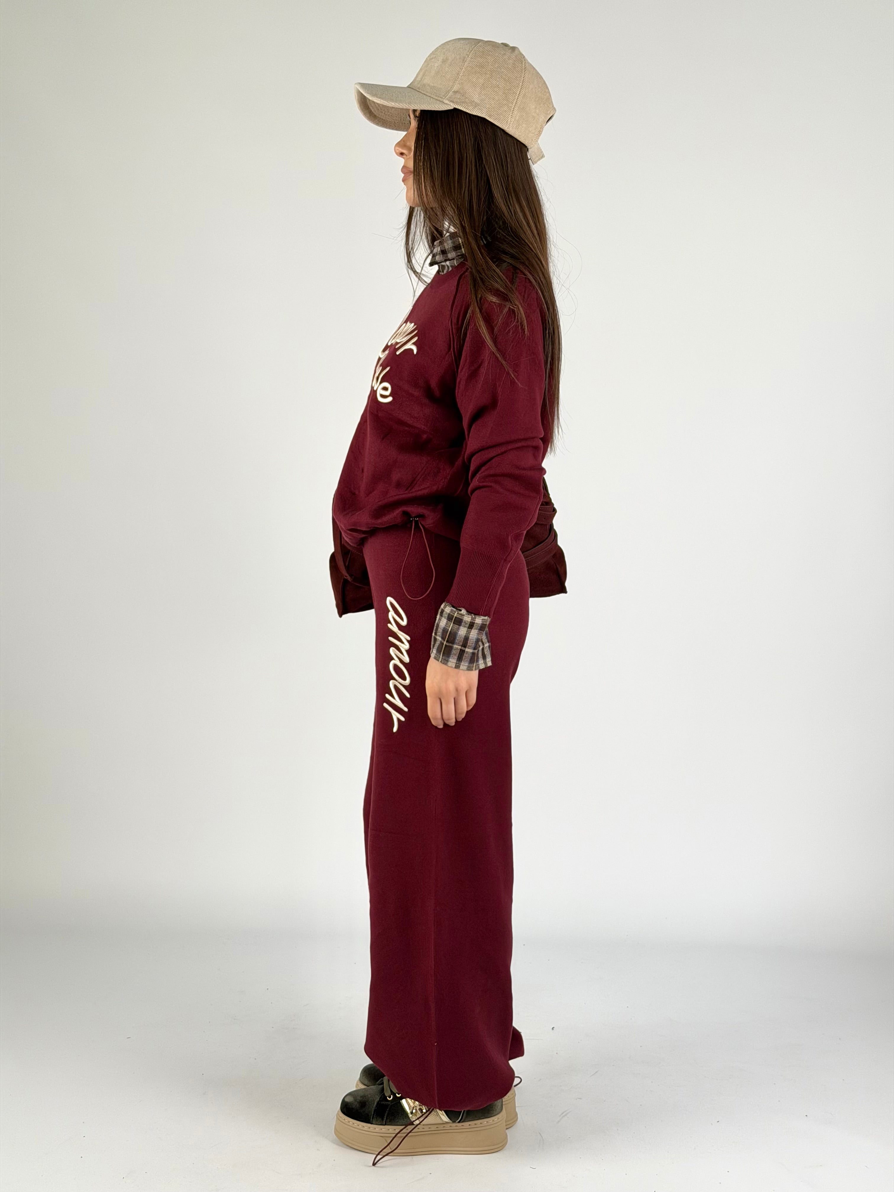 Tuta sportiva L’amour bordeaux