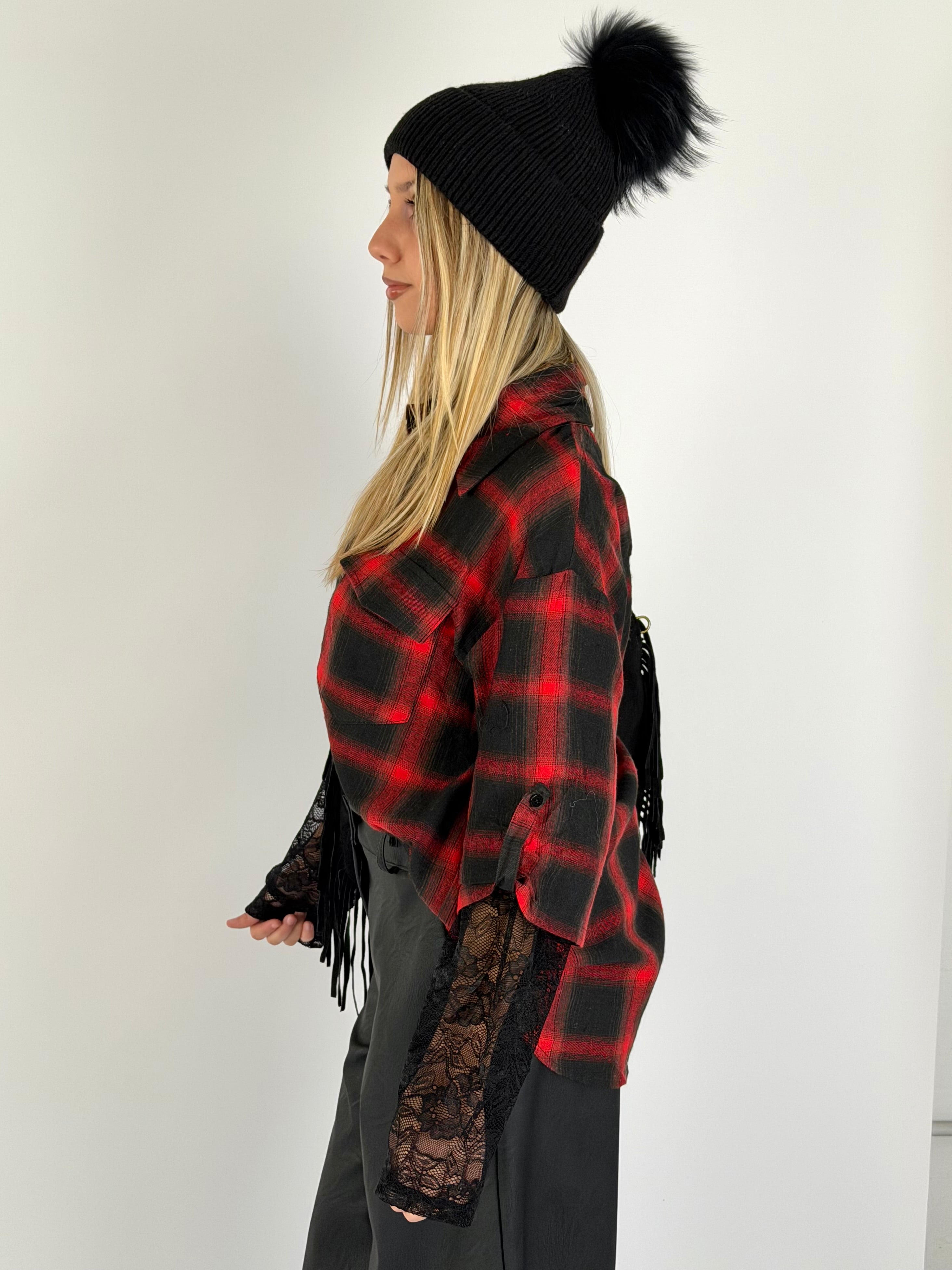 Camicia check Sally rossa