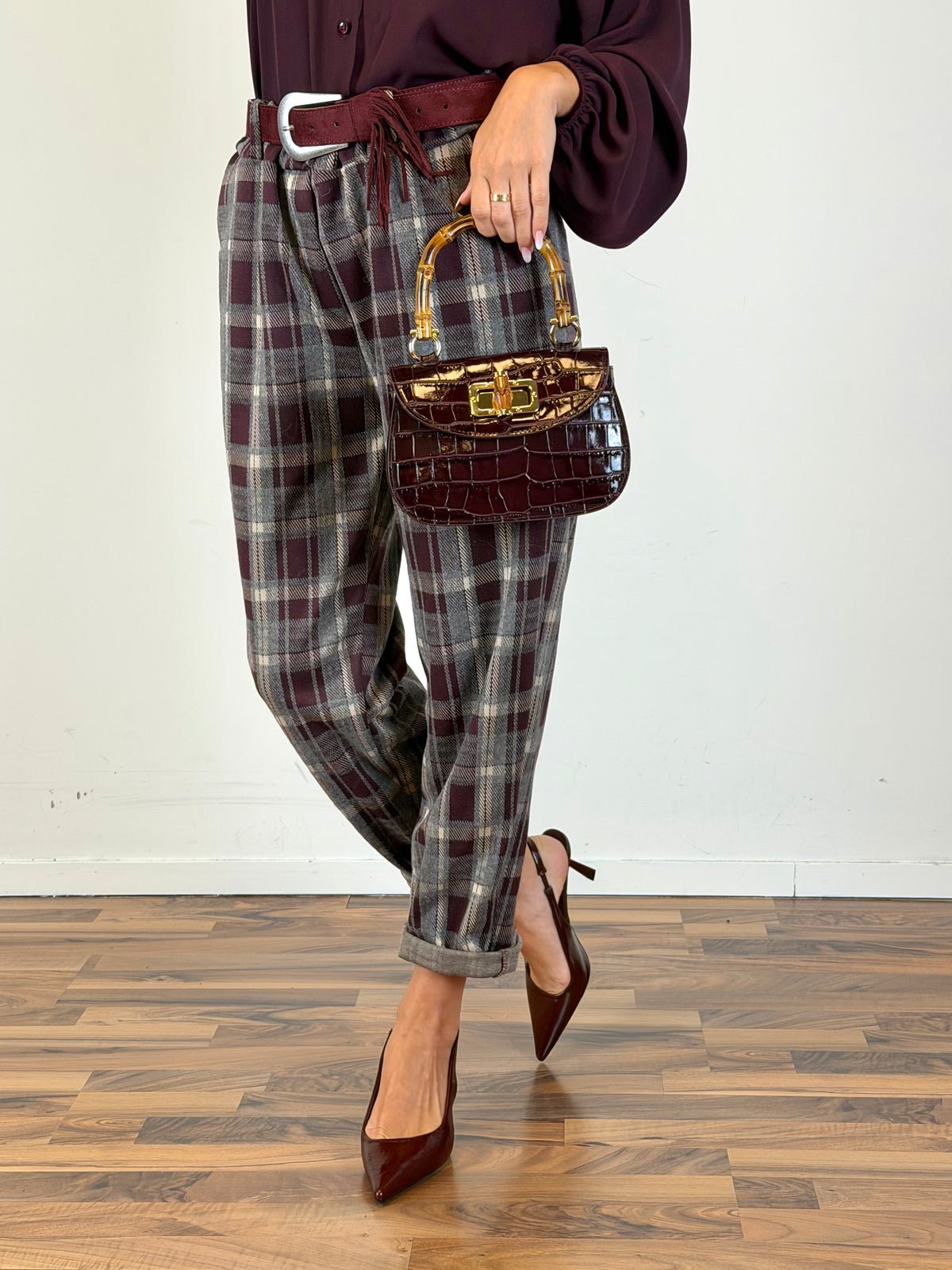Pantalone British bordeaux