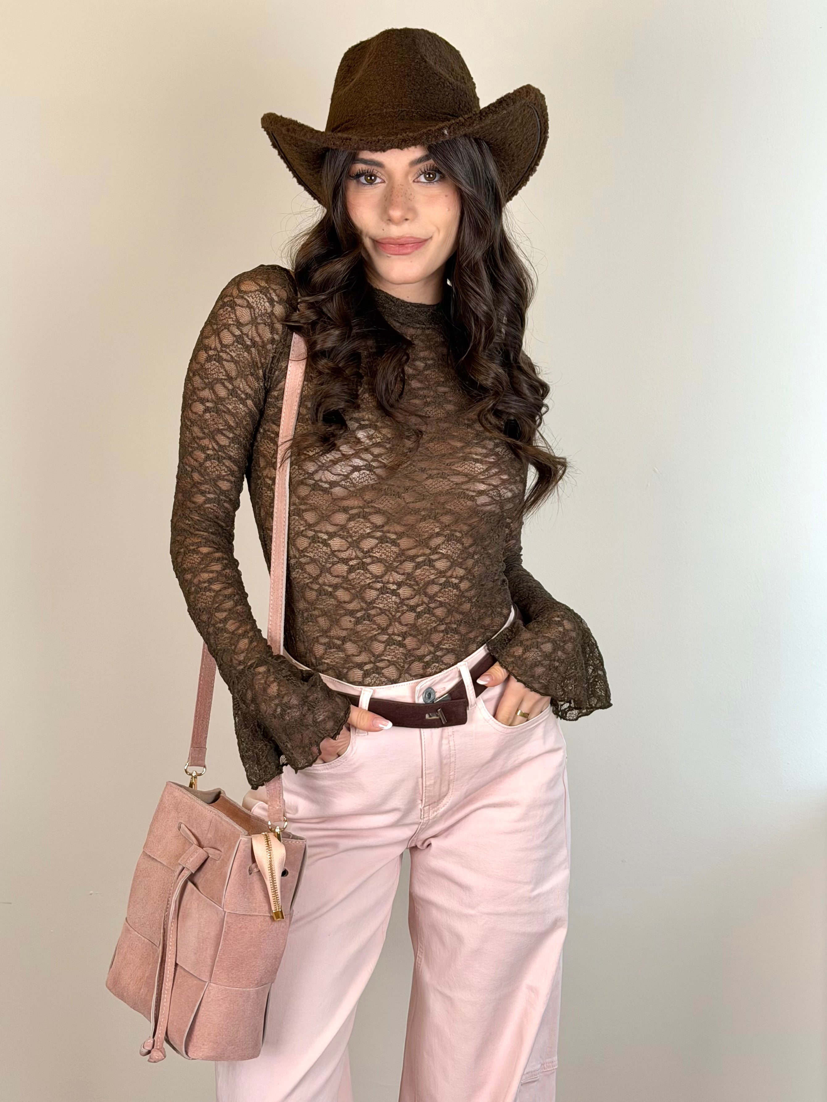 Maglia Brooke pizzo moro