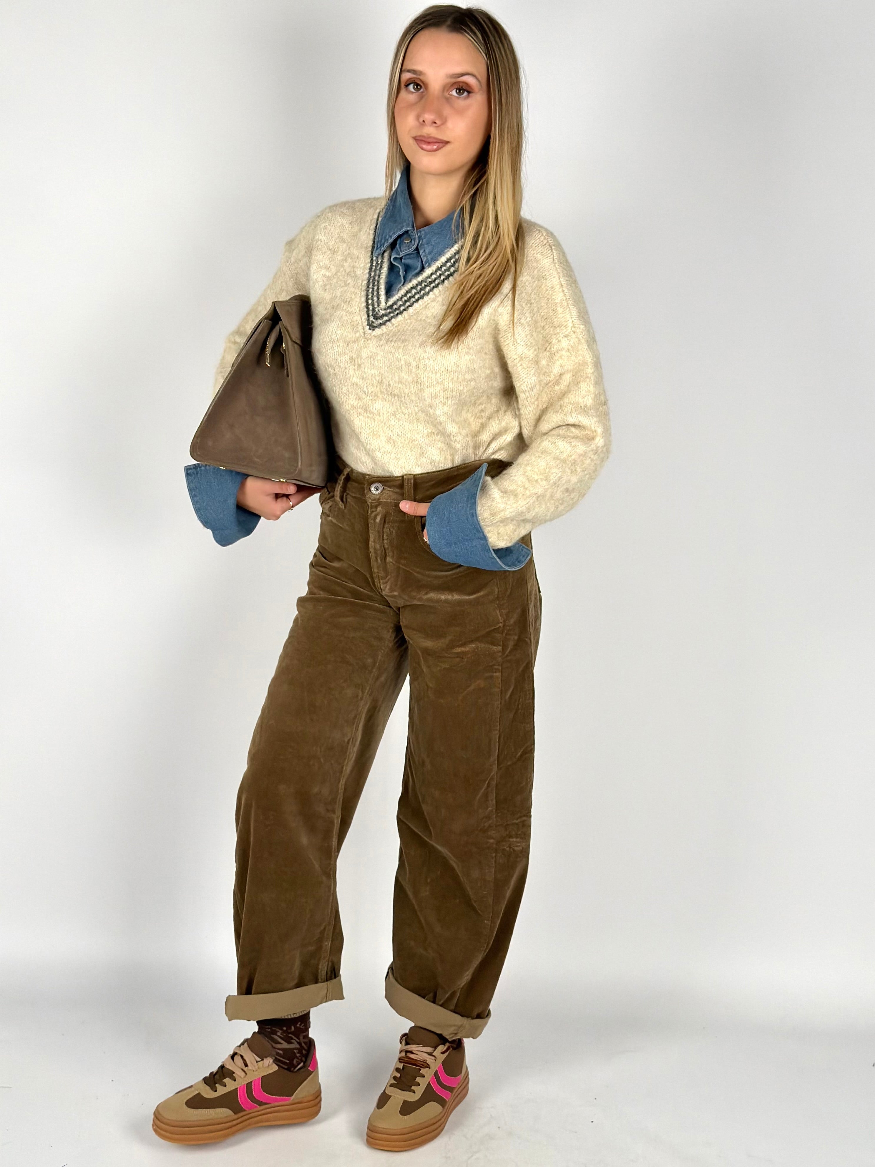 Jeans ballon velluto