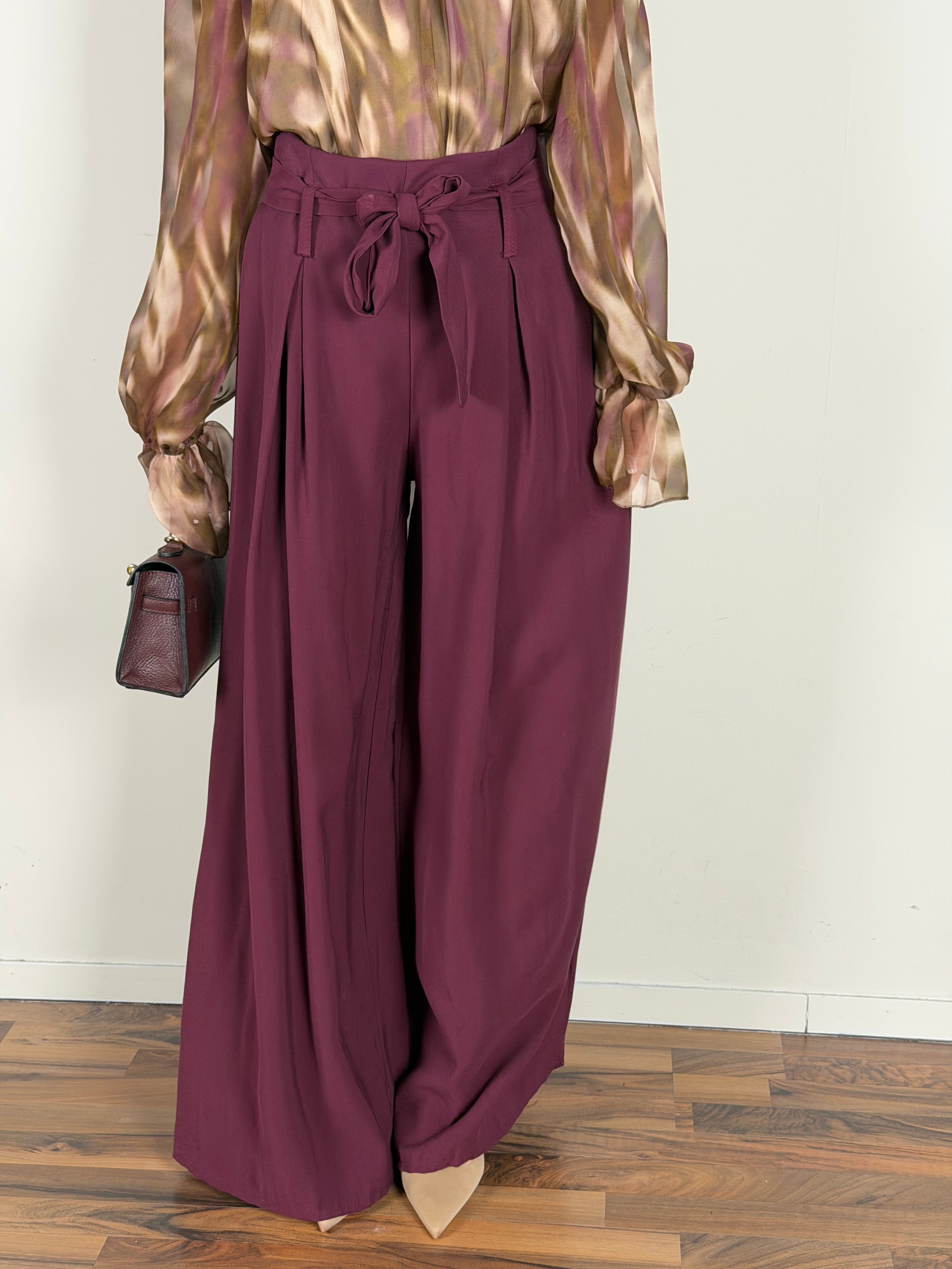 Pantalone Maxi fiocco Milly bordeaux