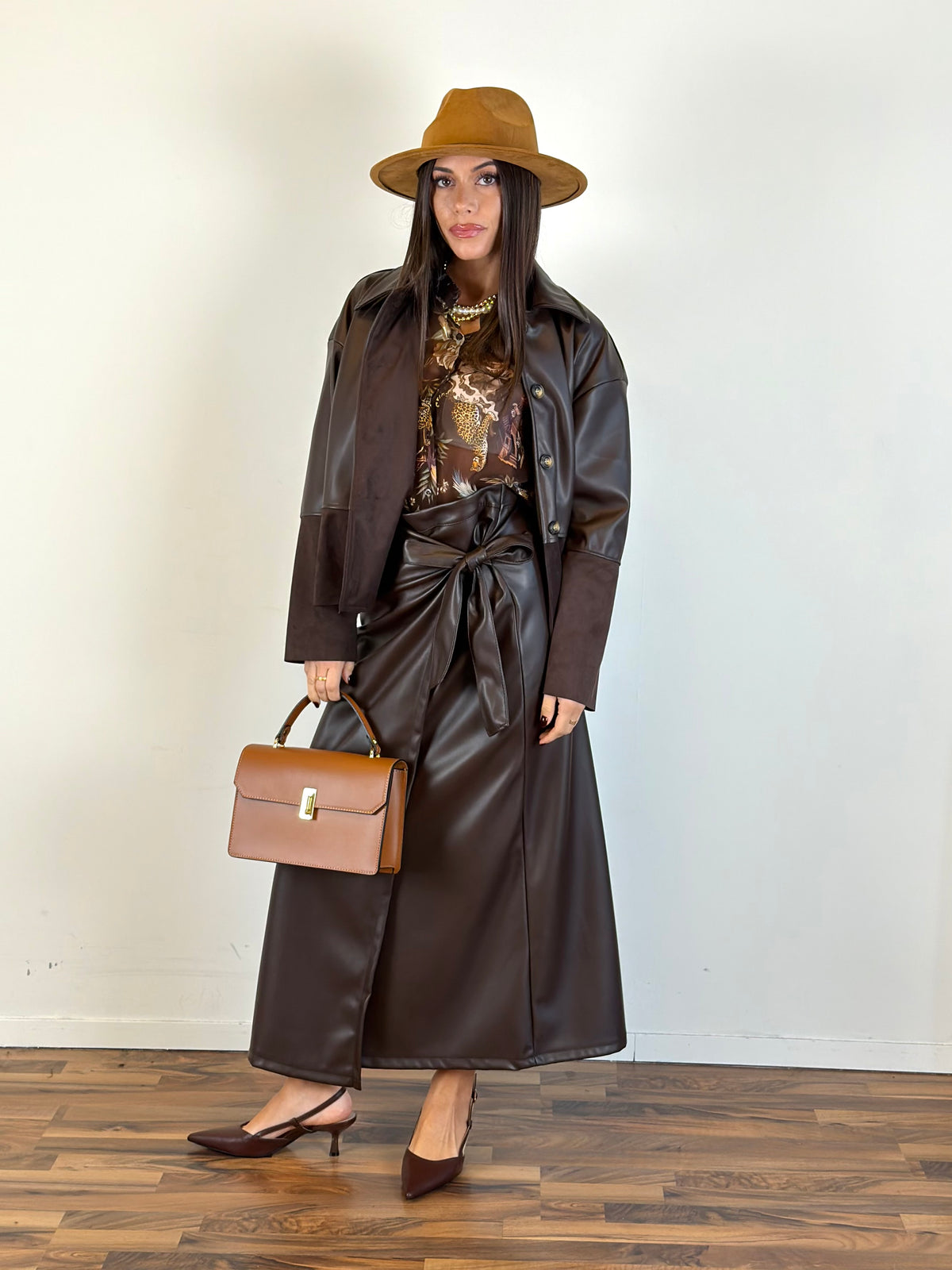 Camicia Ecopelle Mocha