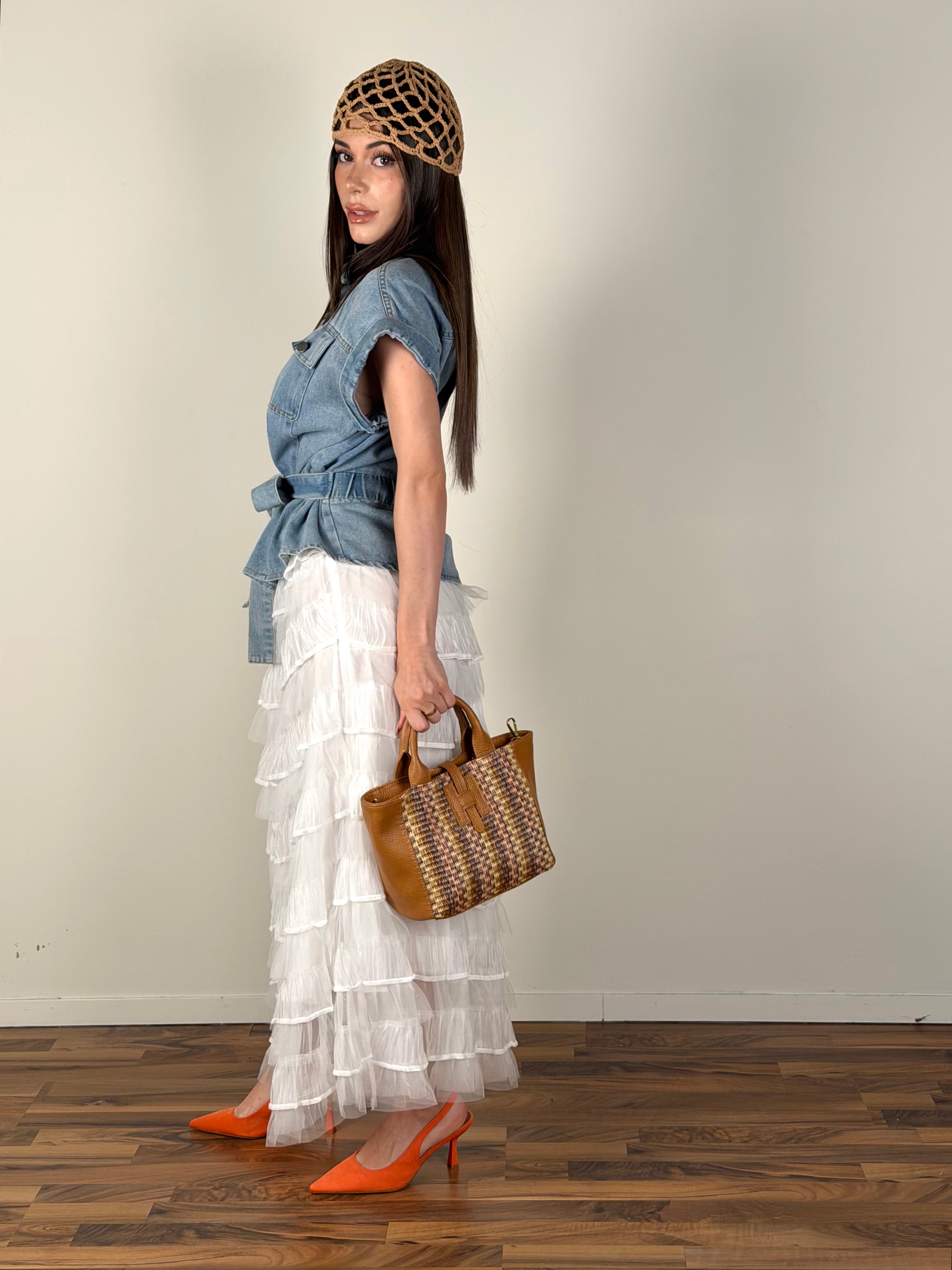 Abito camicia jeans + gonna tulle