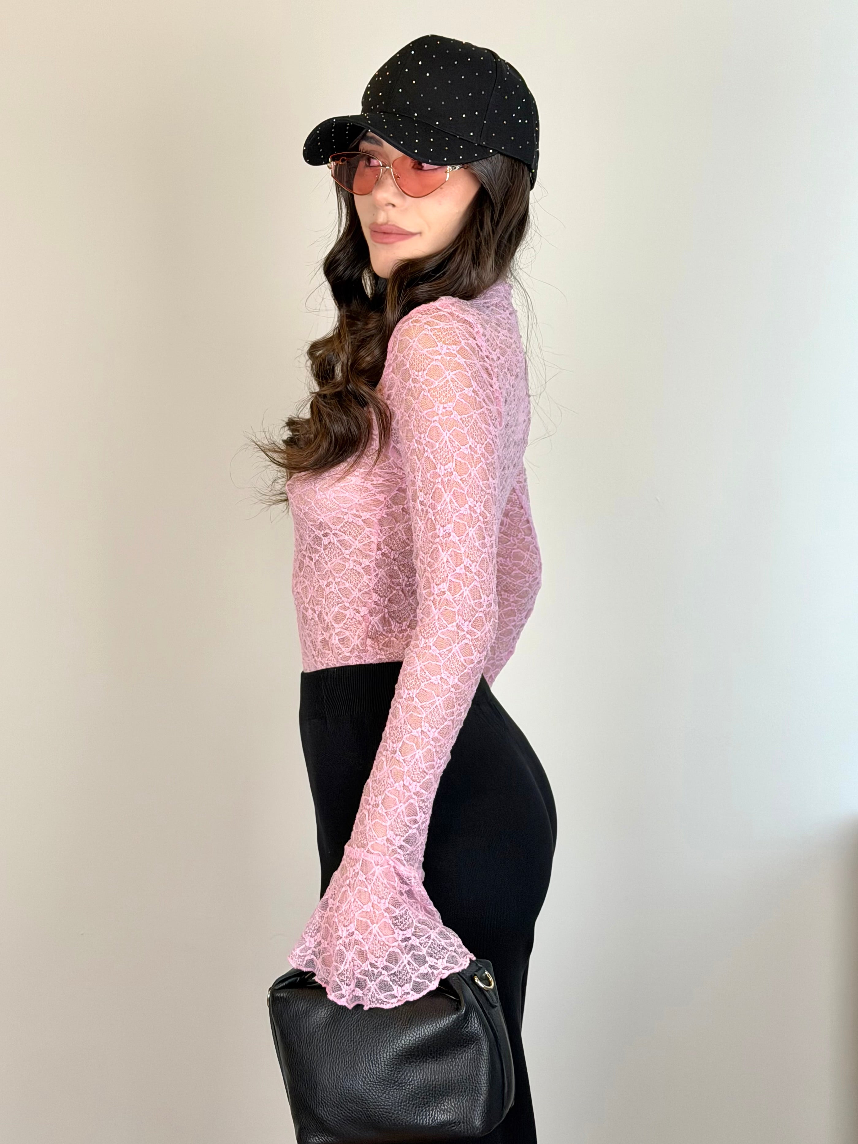 Maglia Brooke pizzo rosa