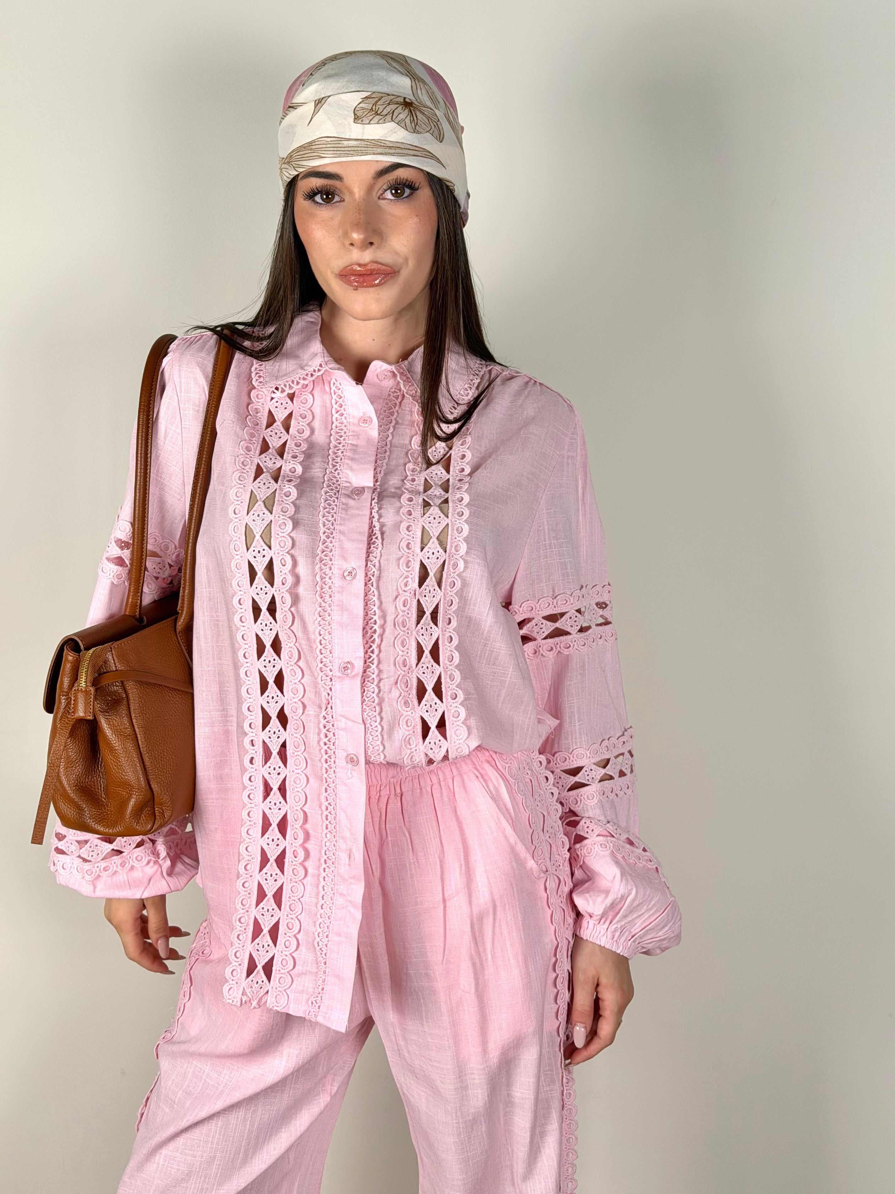 Completo lino Tenerife rosa