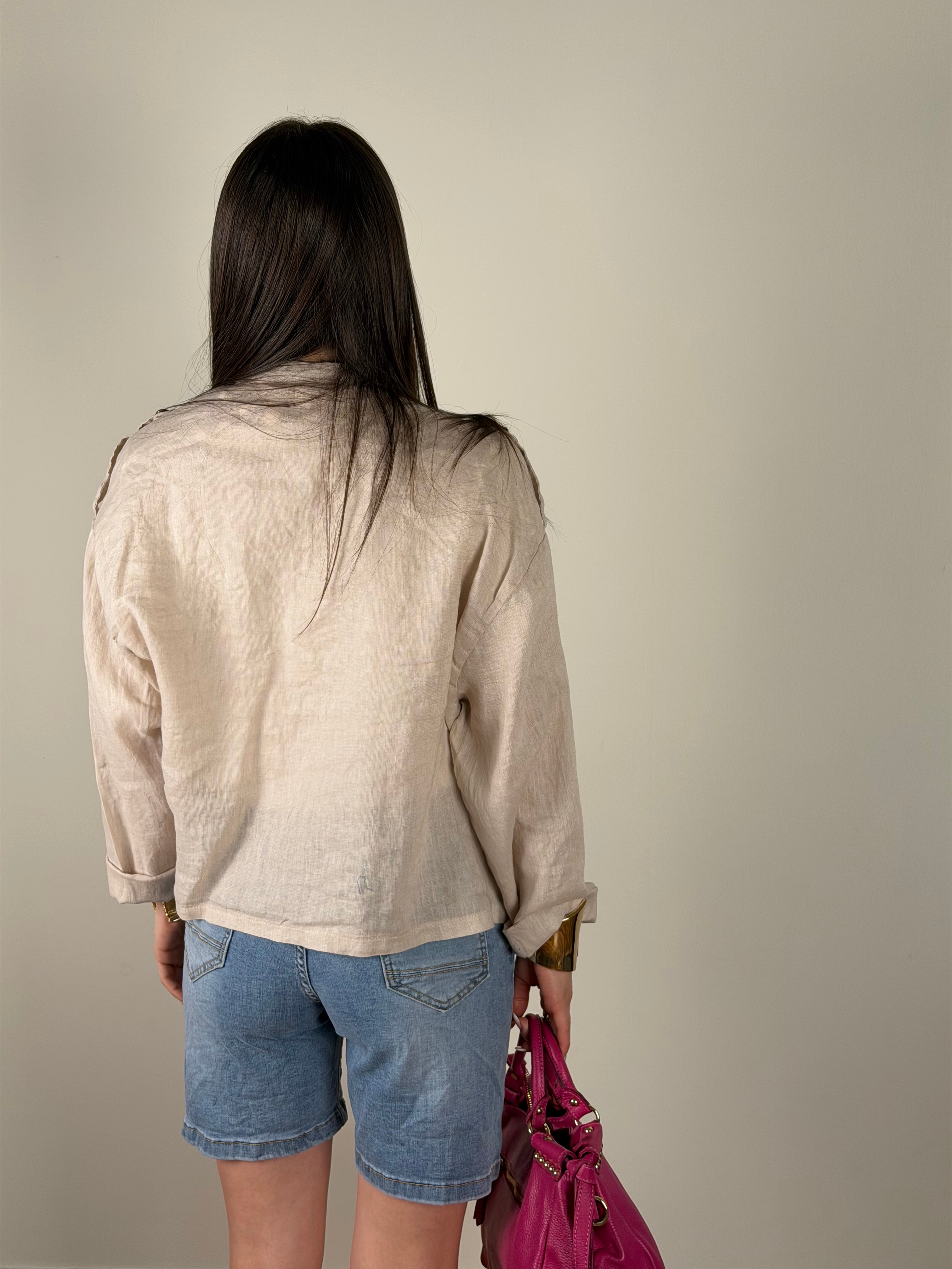 Giacca Lino Napoleone beige