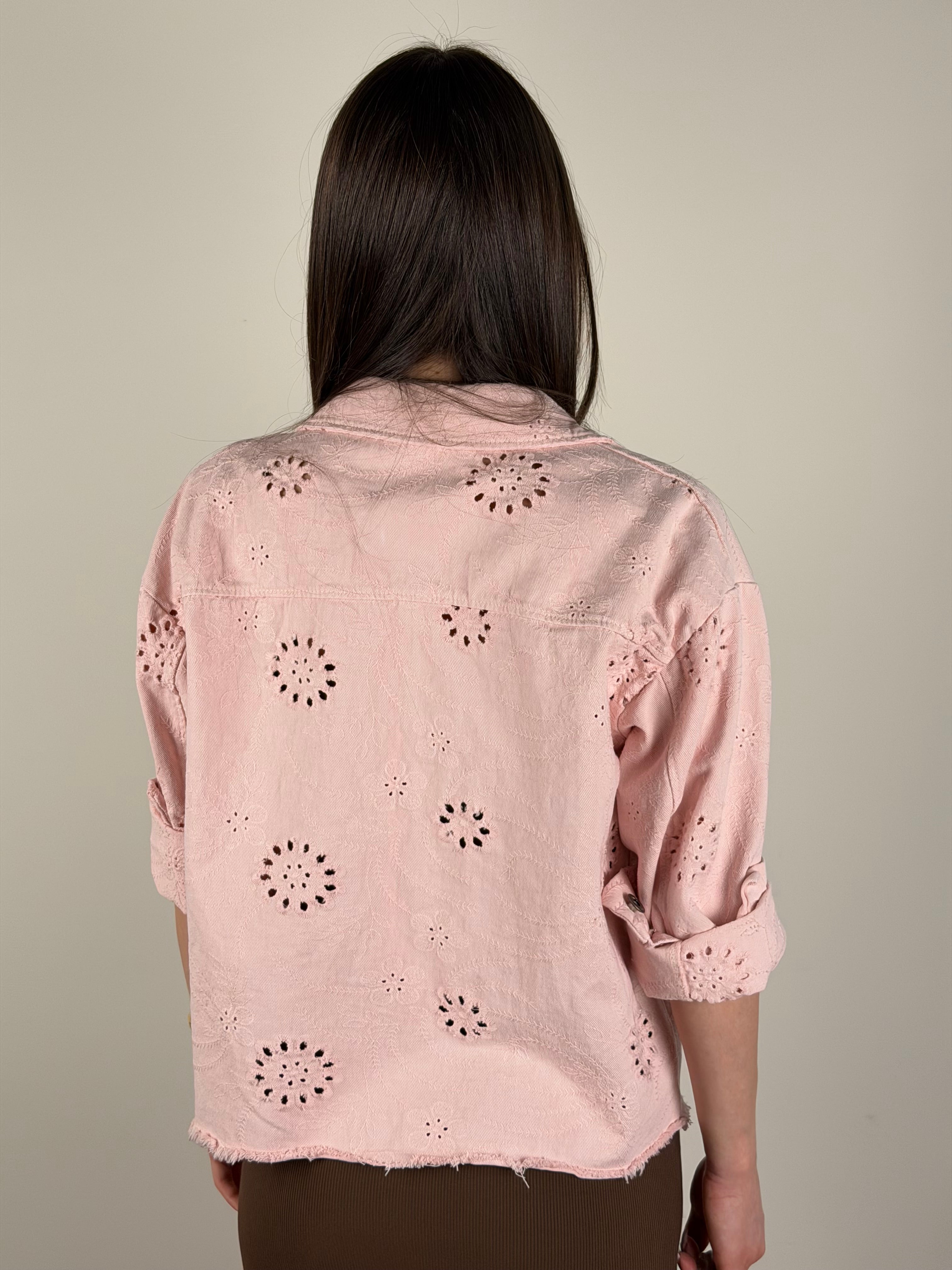 Giubbino jeans Carly rosa