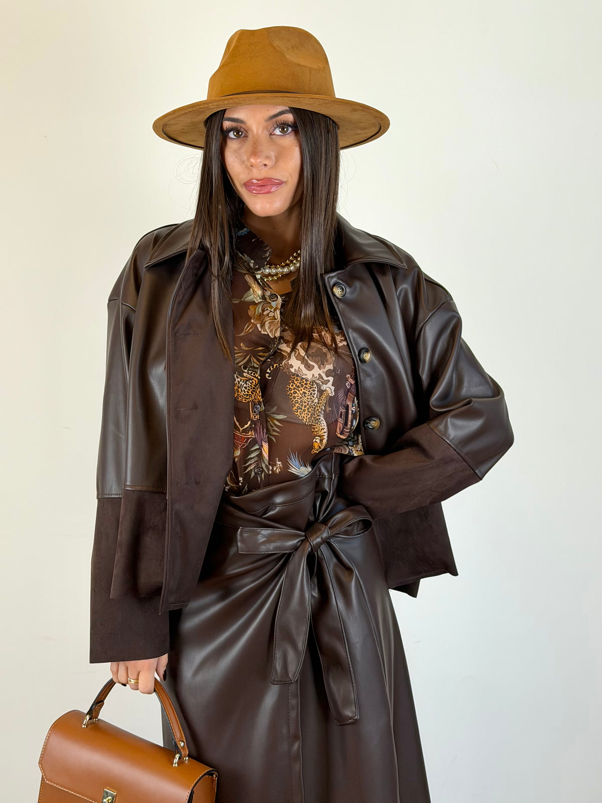 Camicia Ecopelle Mocha