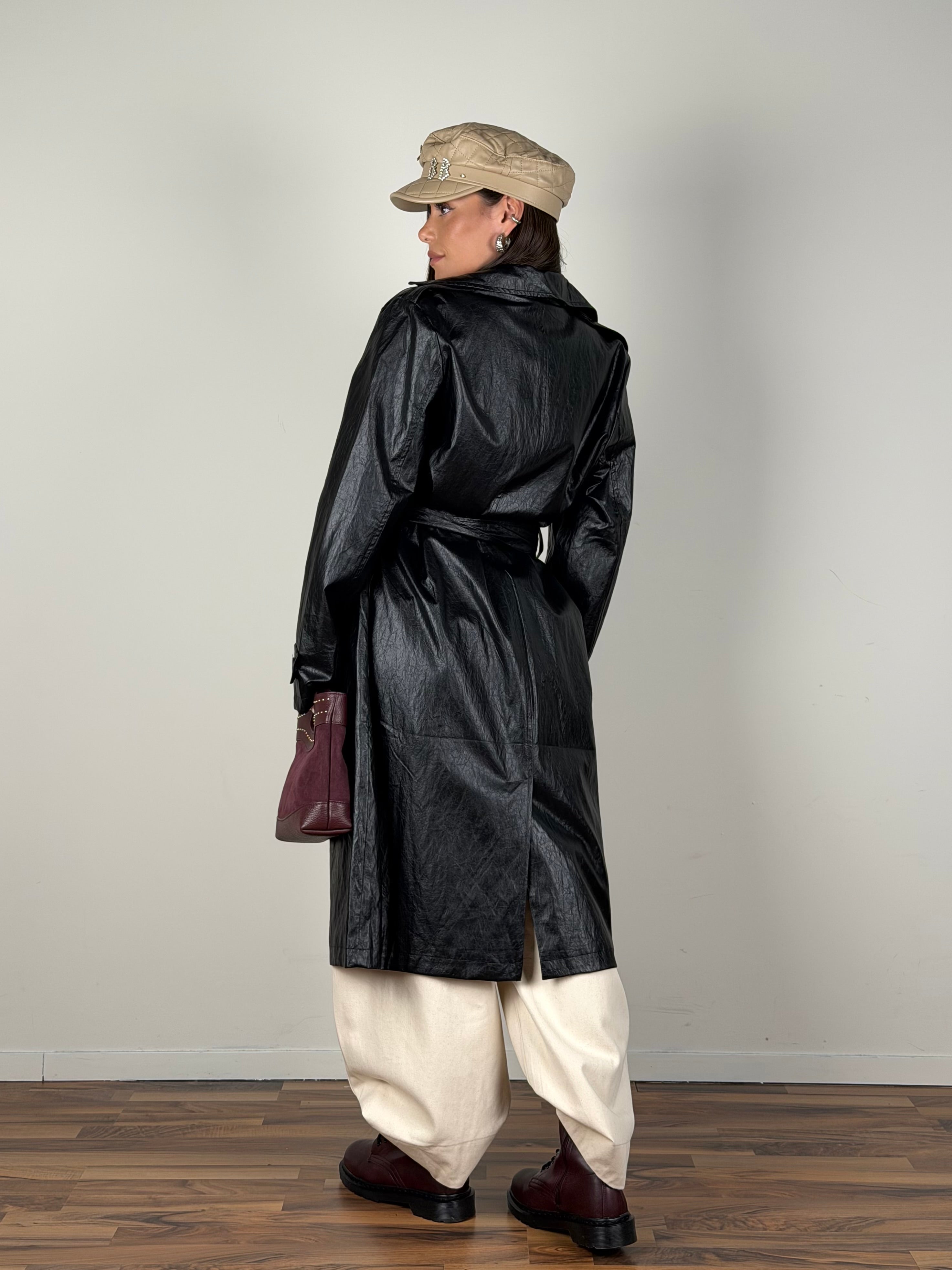 Trench ecopelle nero