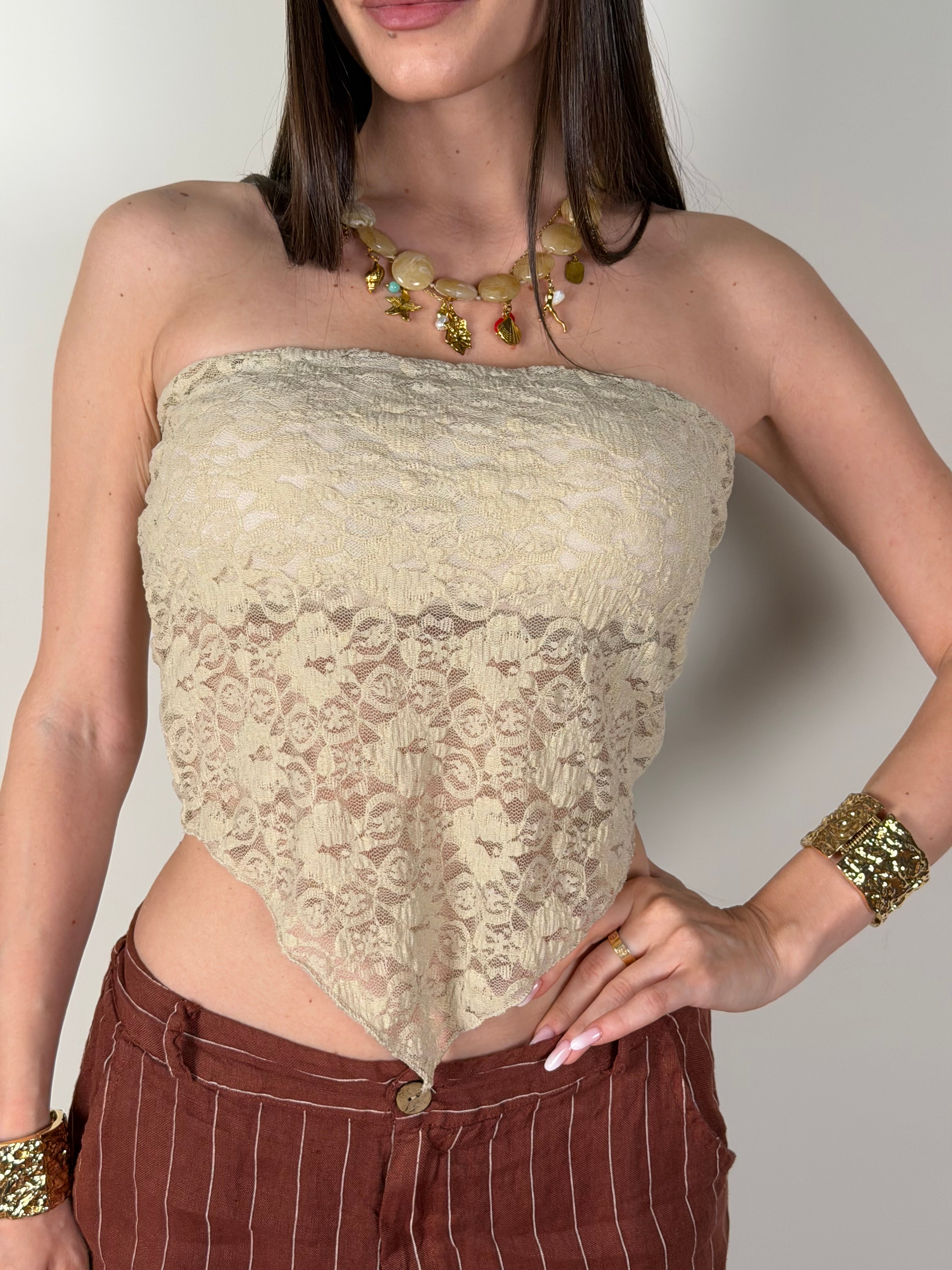 Top Elettra beige