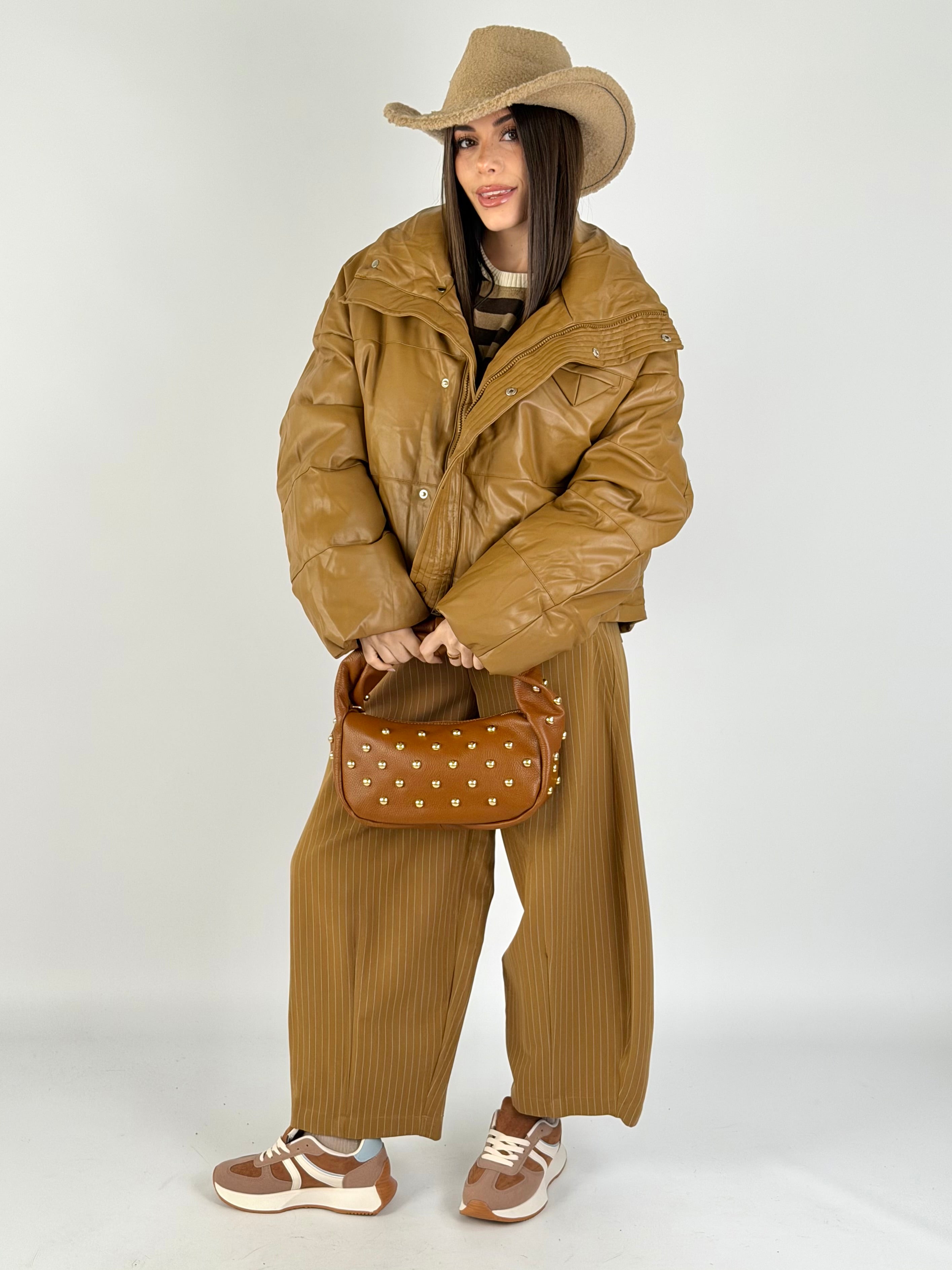 Piumino Iris tabacco