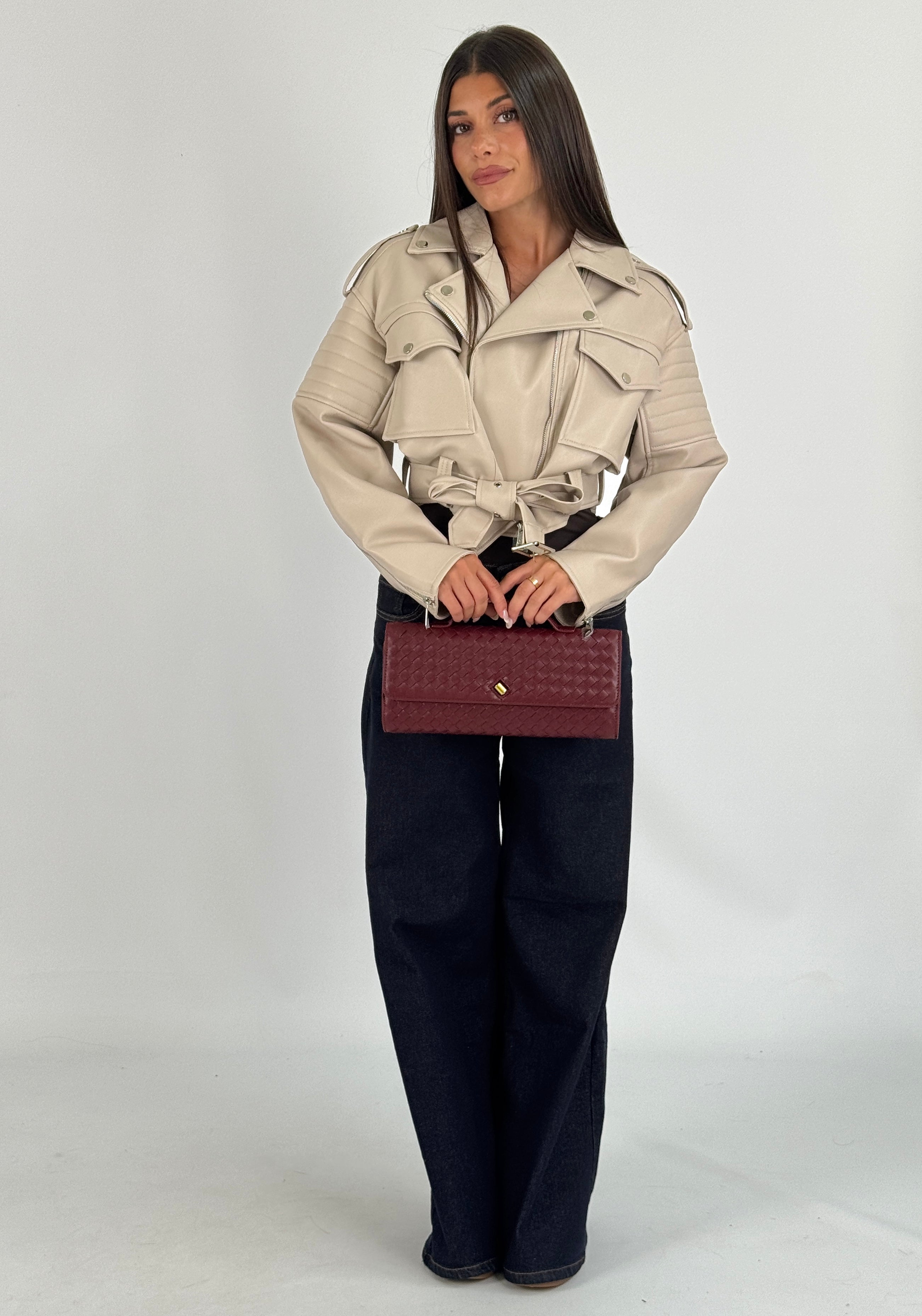 Chiodo ecopelle - 2 colori beige