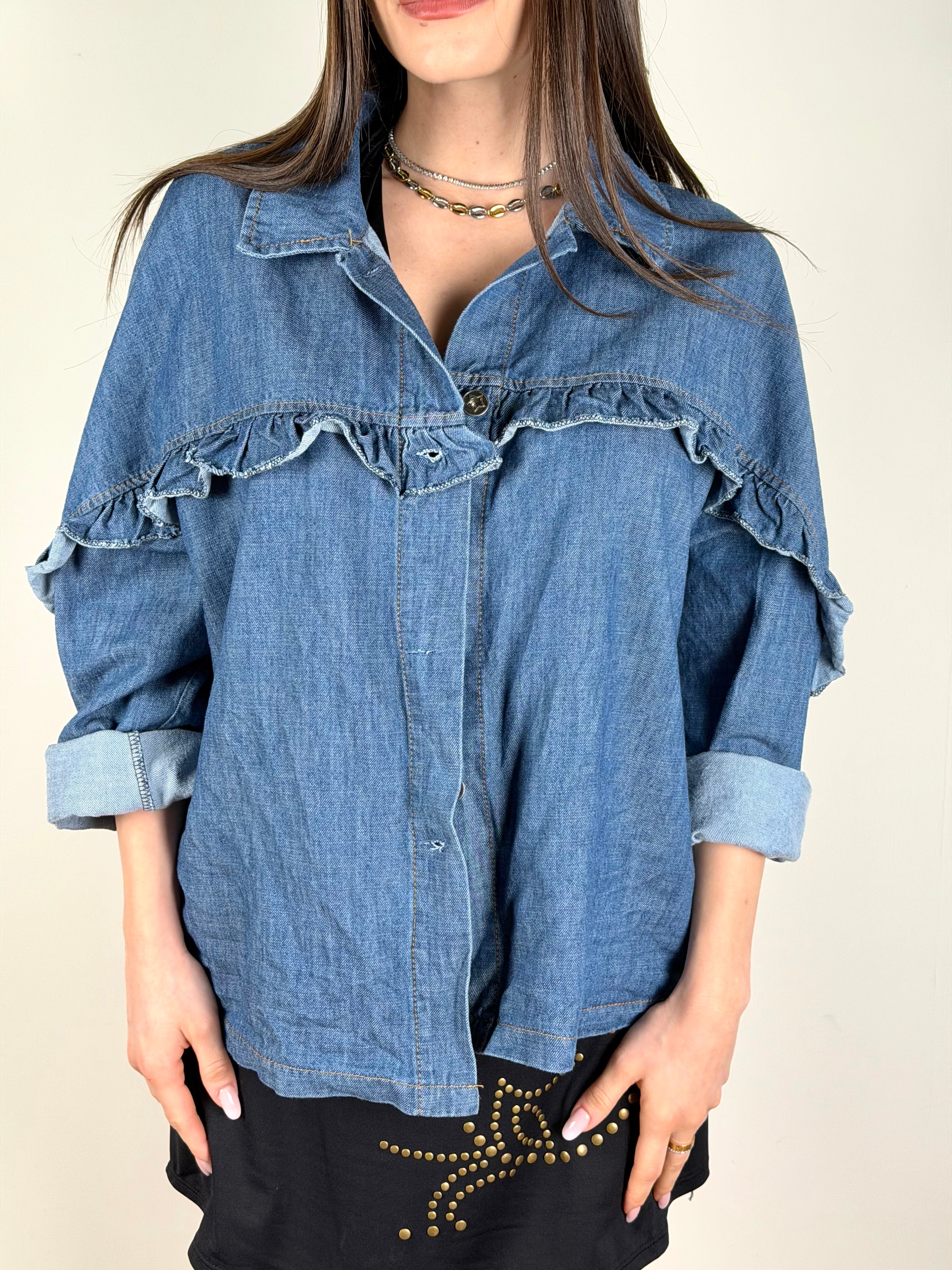Camicia di jeans Rouche