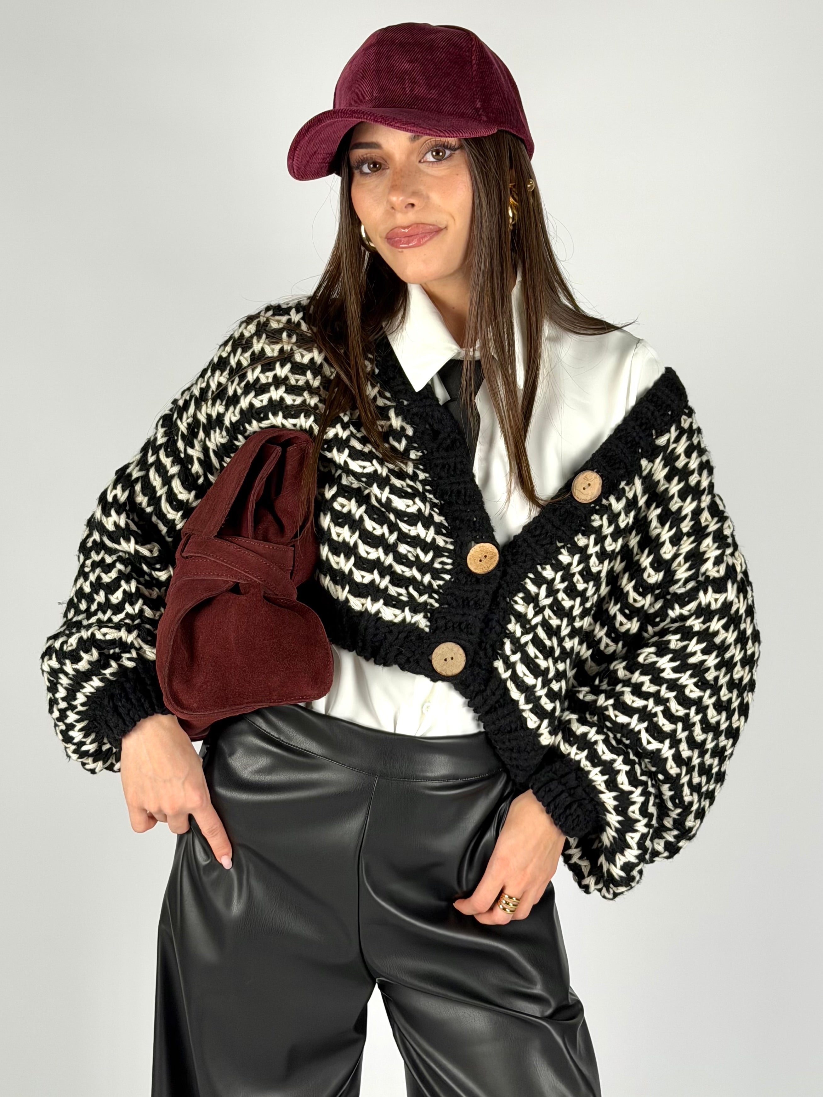 Maglione zig zag nero